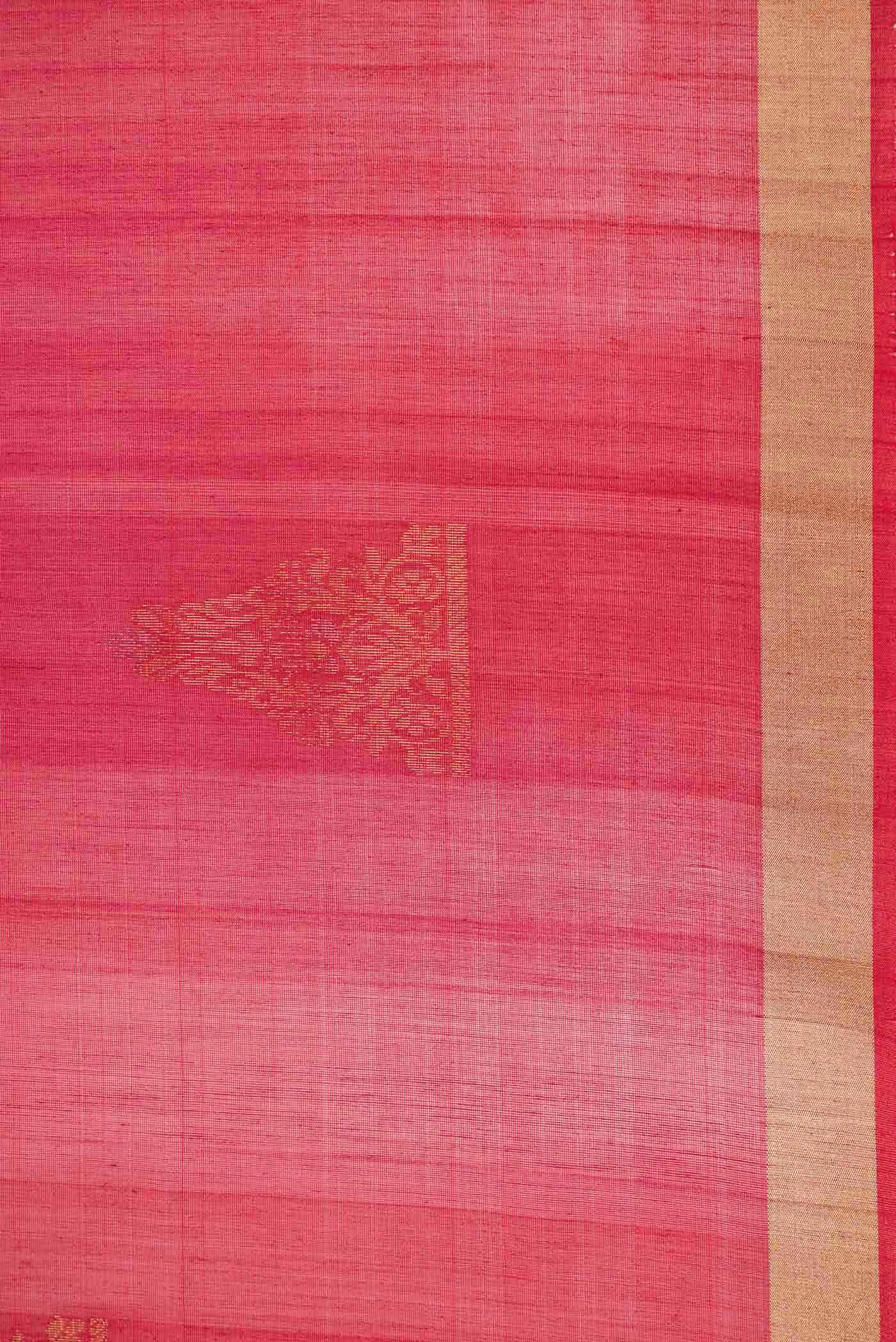 Red Dual Tone Silk Cotton Saree - Image 3