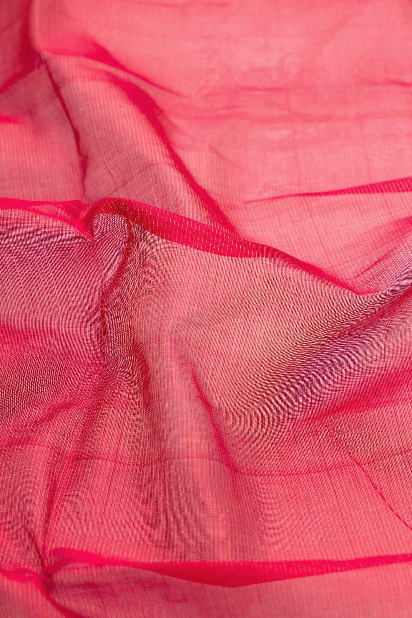Red Dual Tone Silk Cotton Saree - Image 2