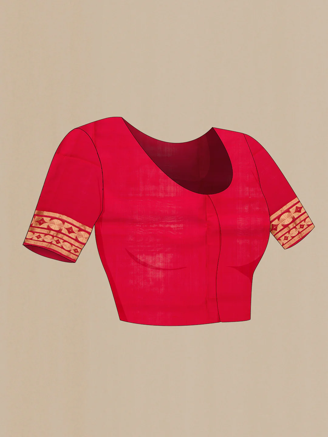 Red Soft Silk Saree - Image 6