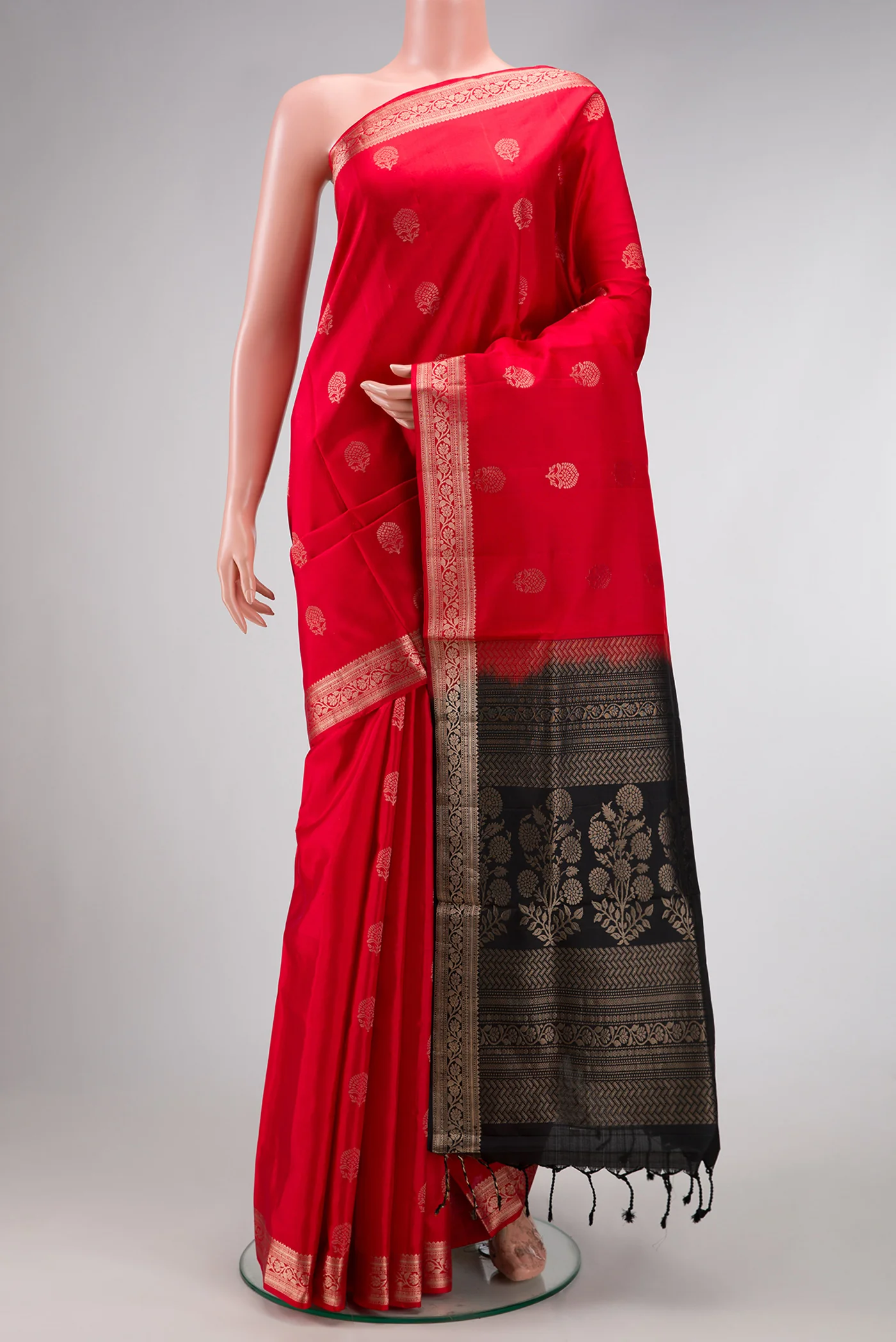 Red Dual Tone Soft Silk Saree