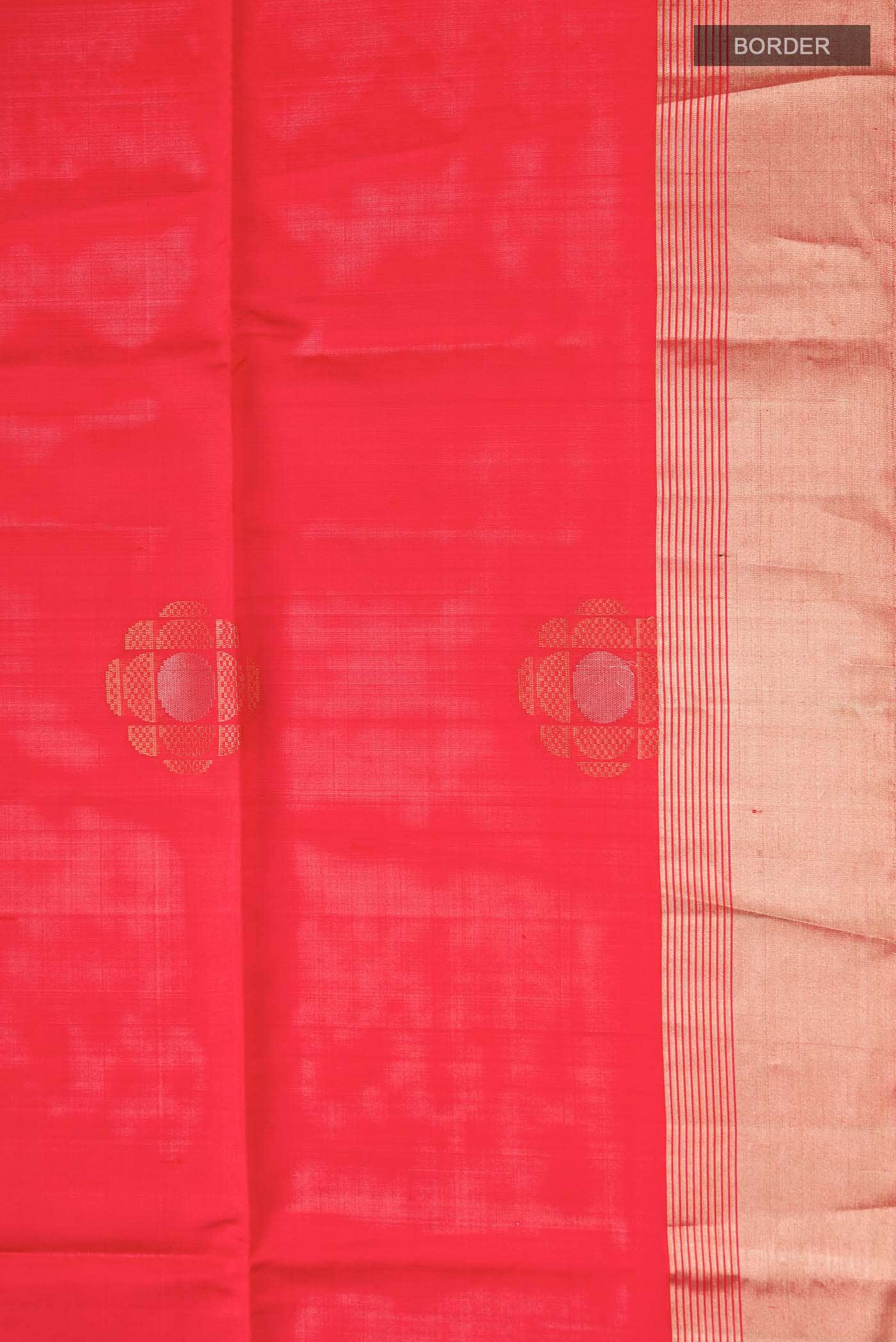 Red Dual Tone Soft Silk Saree - Image 4
