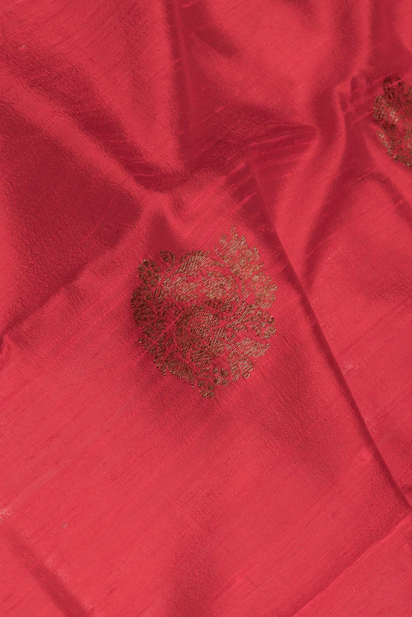 Red Banarasi Tussar Silk Saree - Image 2