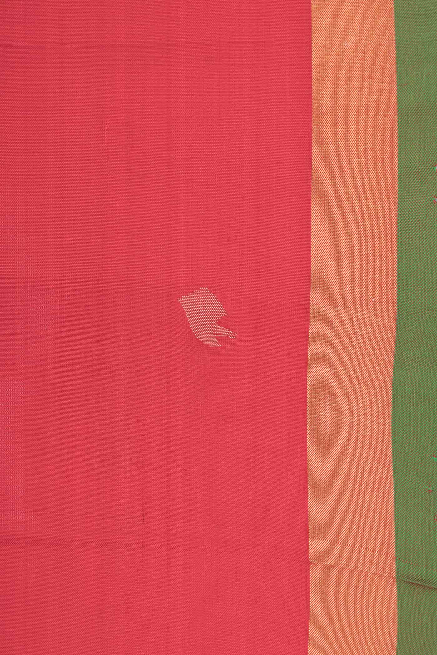 Red Dual Tone Uppada Silk Saree - Image 3