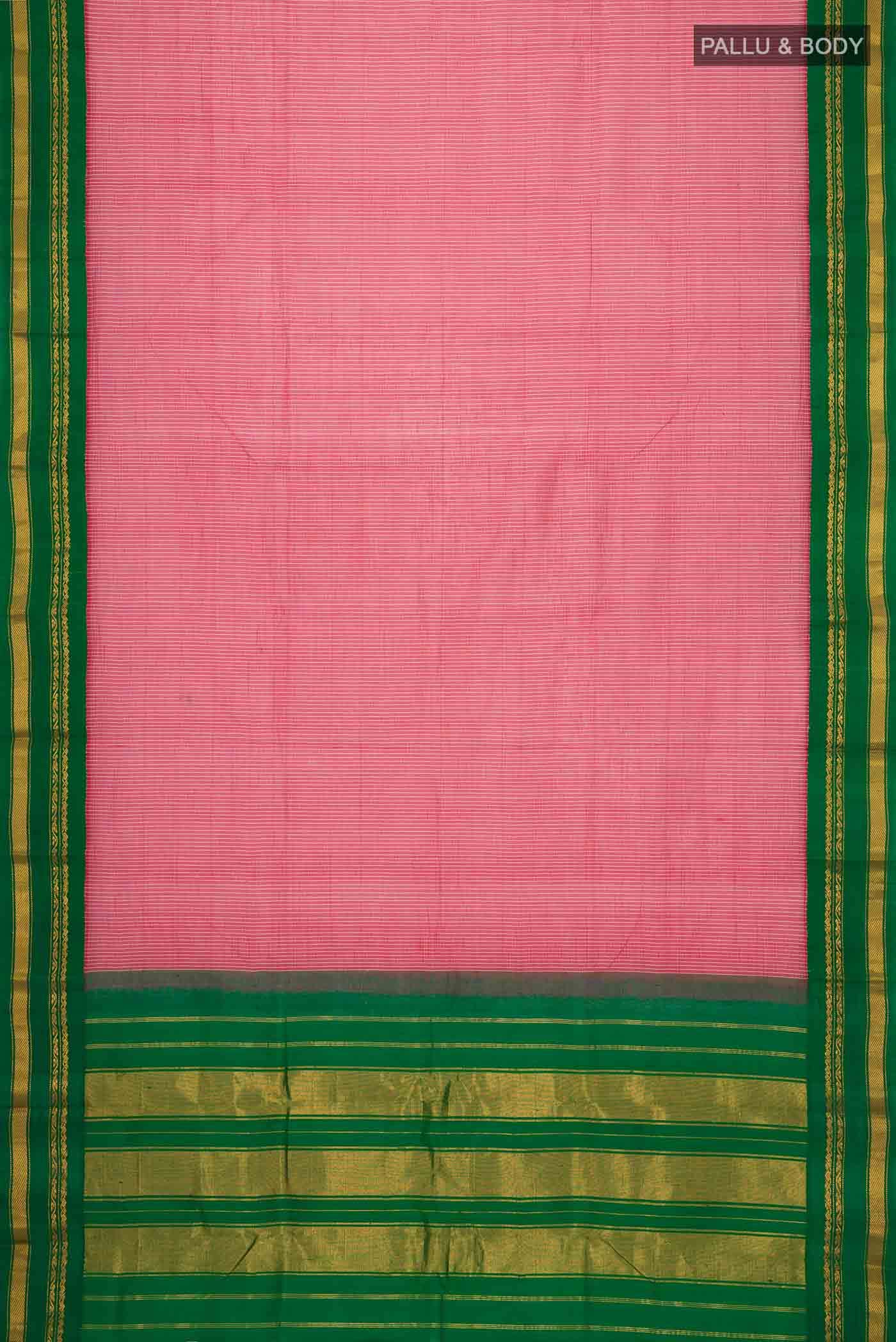 Pink Gadwal cotton Saree - Image 3