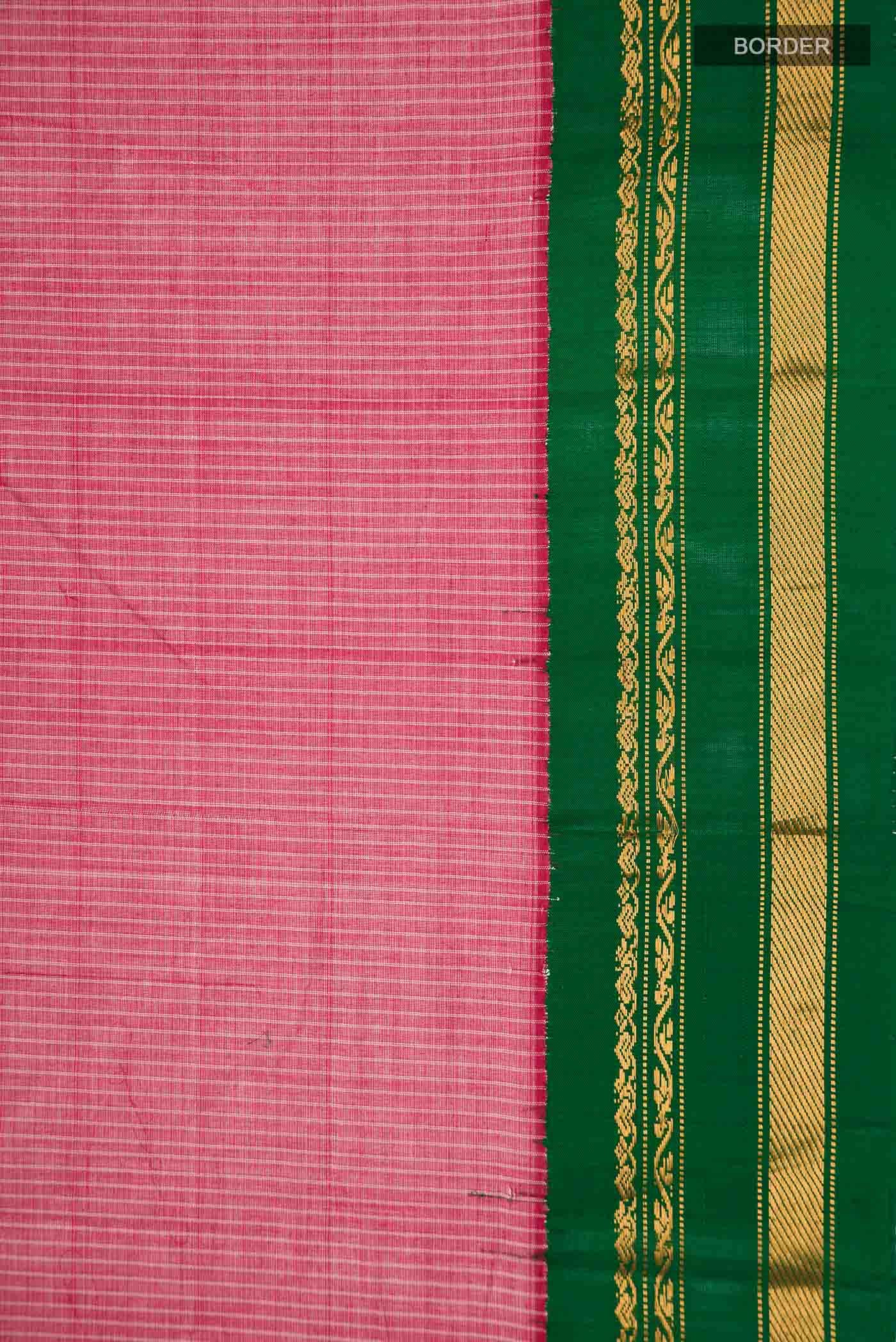 Pink Gadwal cotton Saree - Image 4