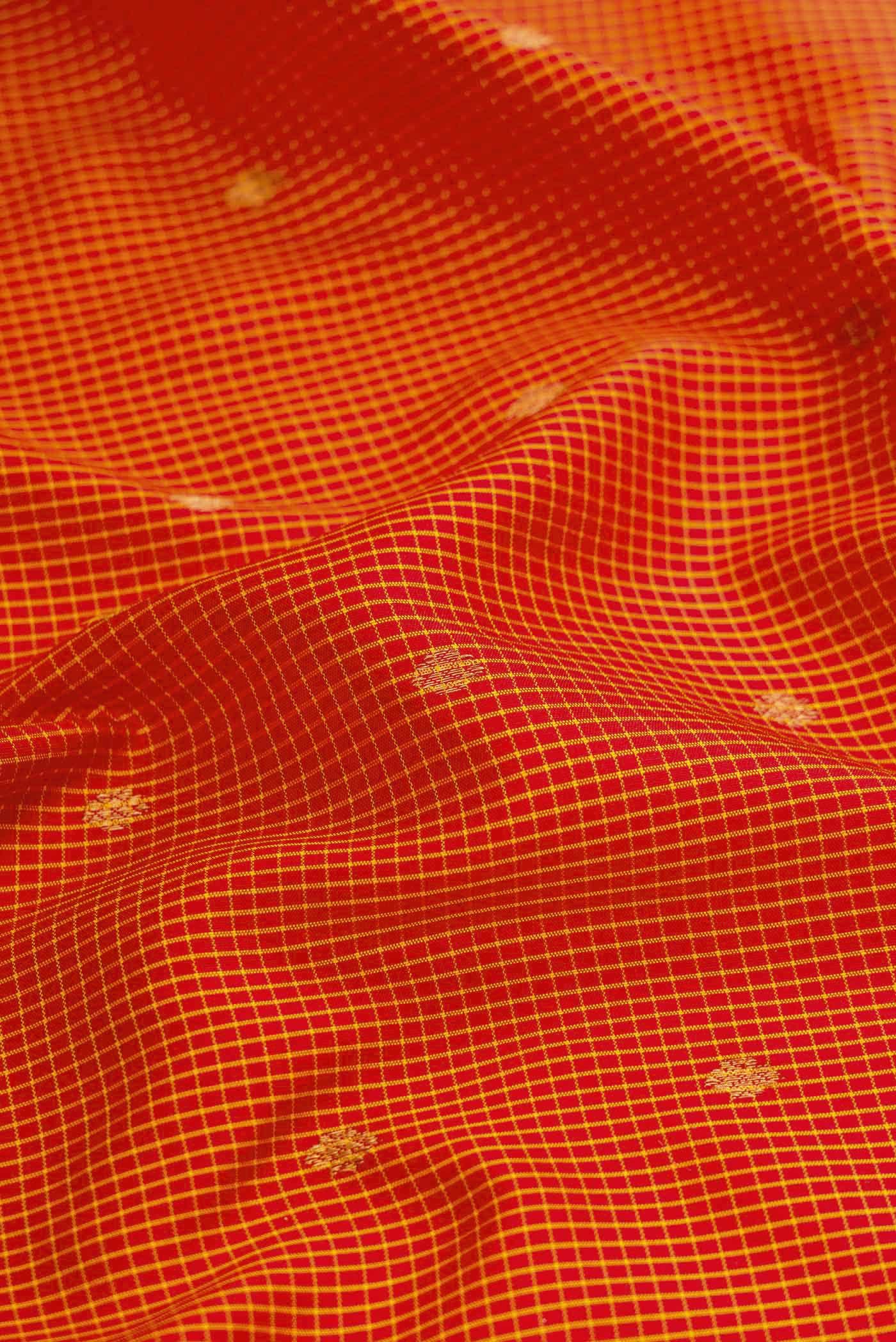 Red Gadwal Silk Saree - Image 3