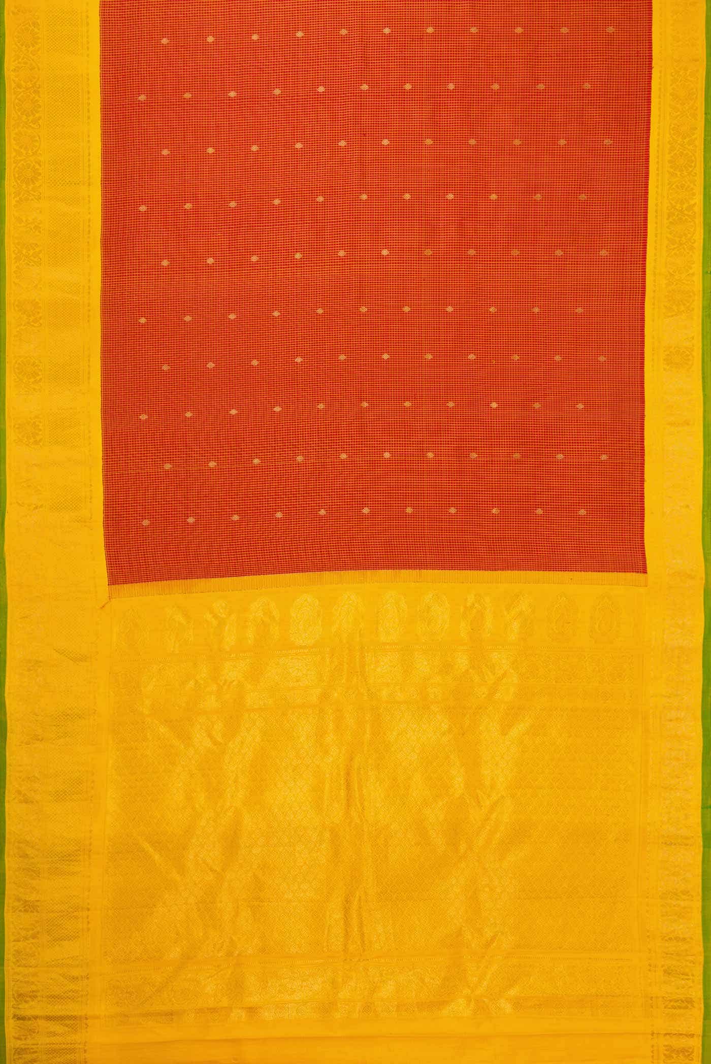 Red Gadwal Silk Saree - Image 4