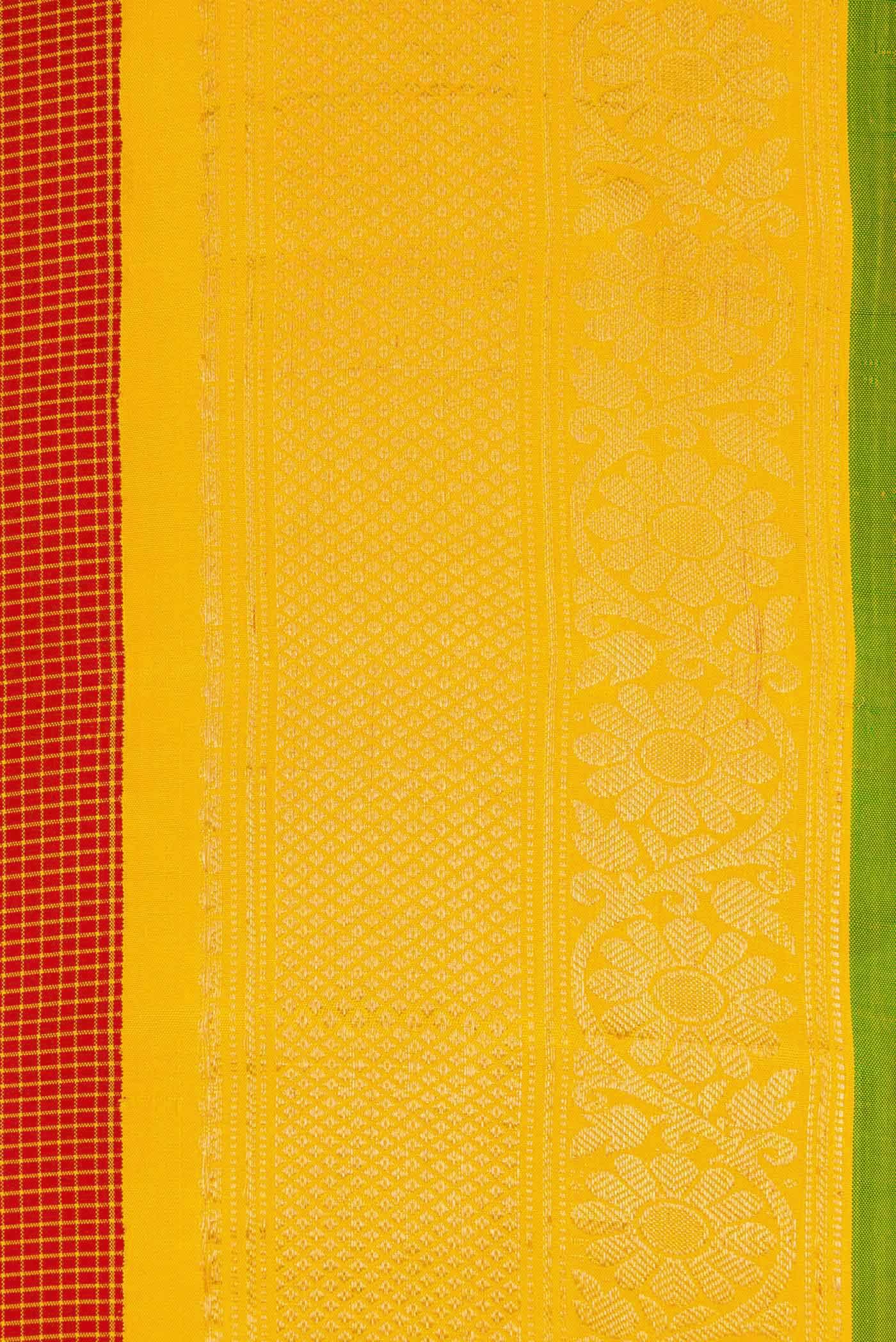 Red Gadwal Silk Saree - Image 5