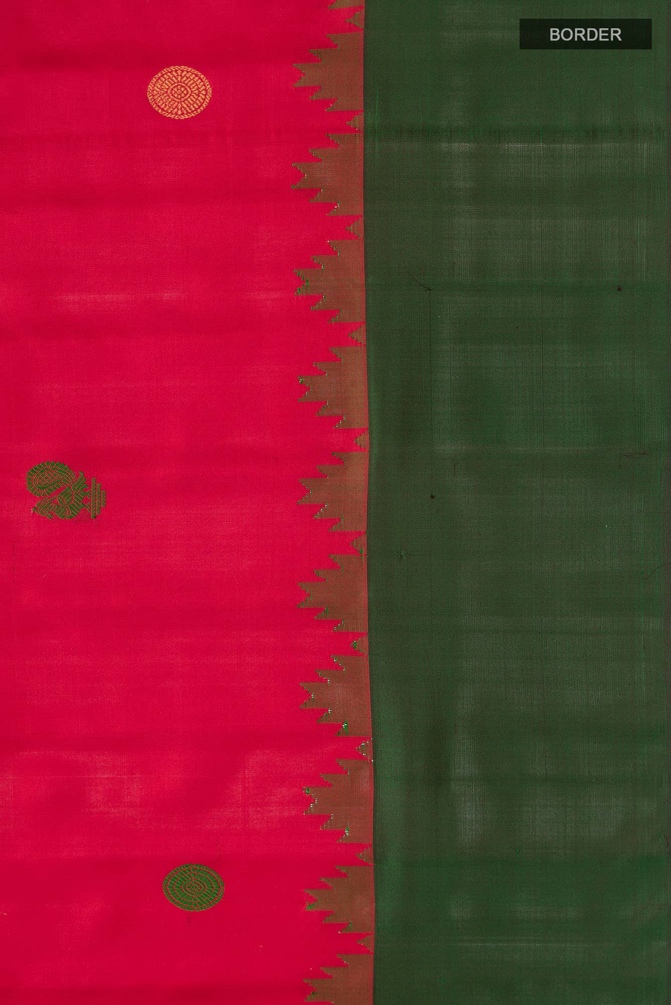 Red Gadwal Silk Saree - Image 5