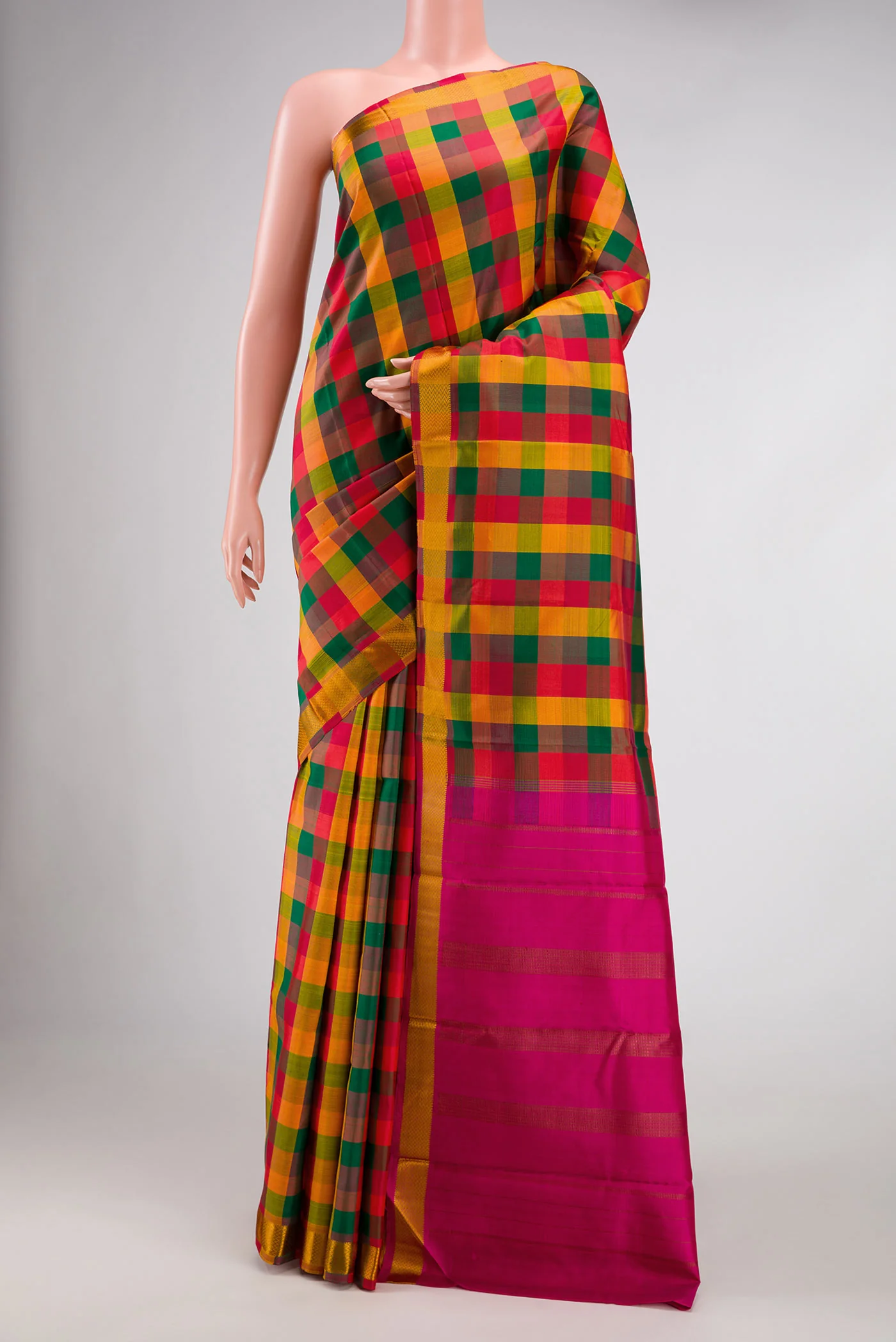 Multi Color Kanchipuram Silk Saree