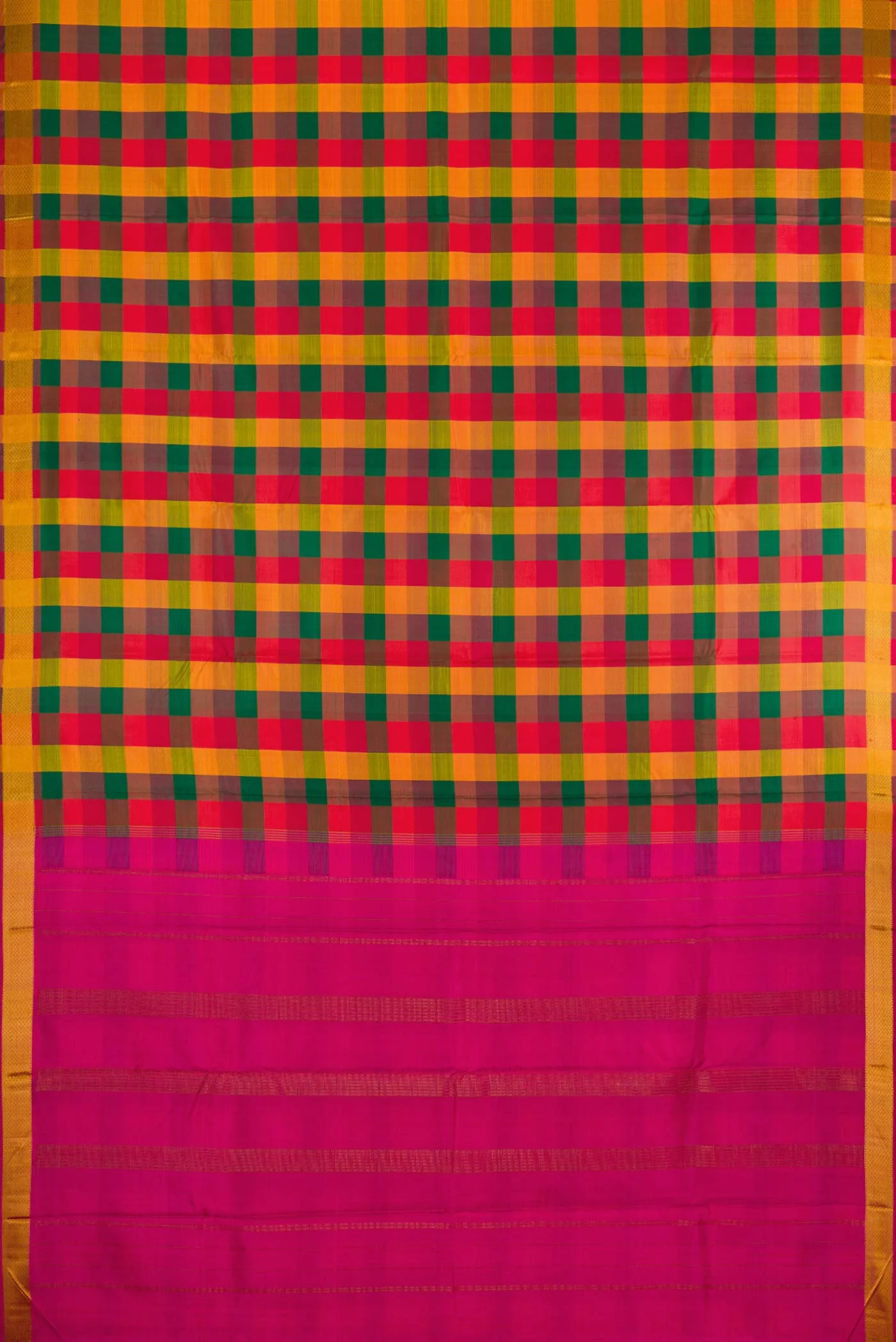 Multi Color Kanchipuram Silk Saree - Image 6