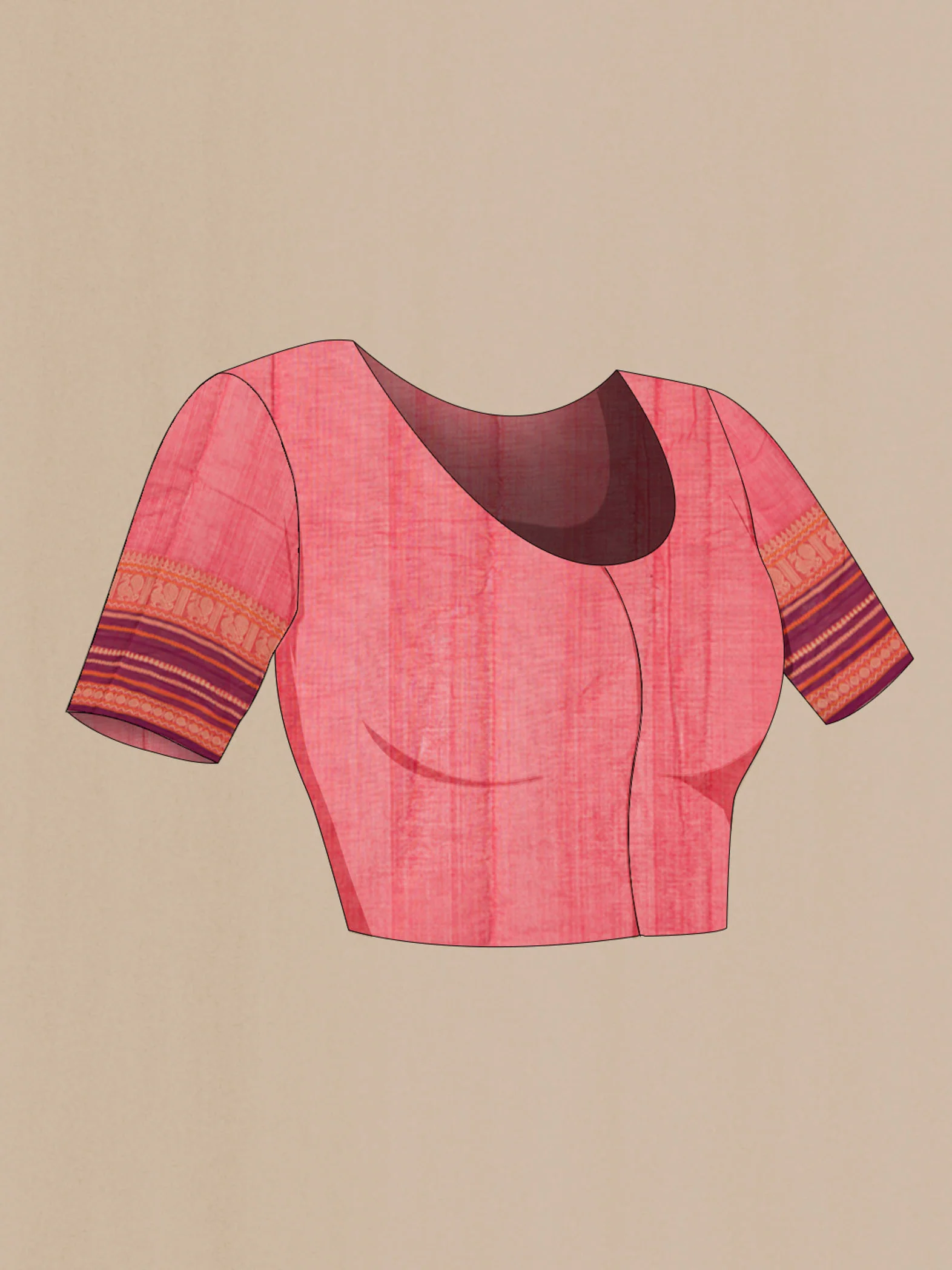 Red Kanchi Cotton Saree - Image 2