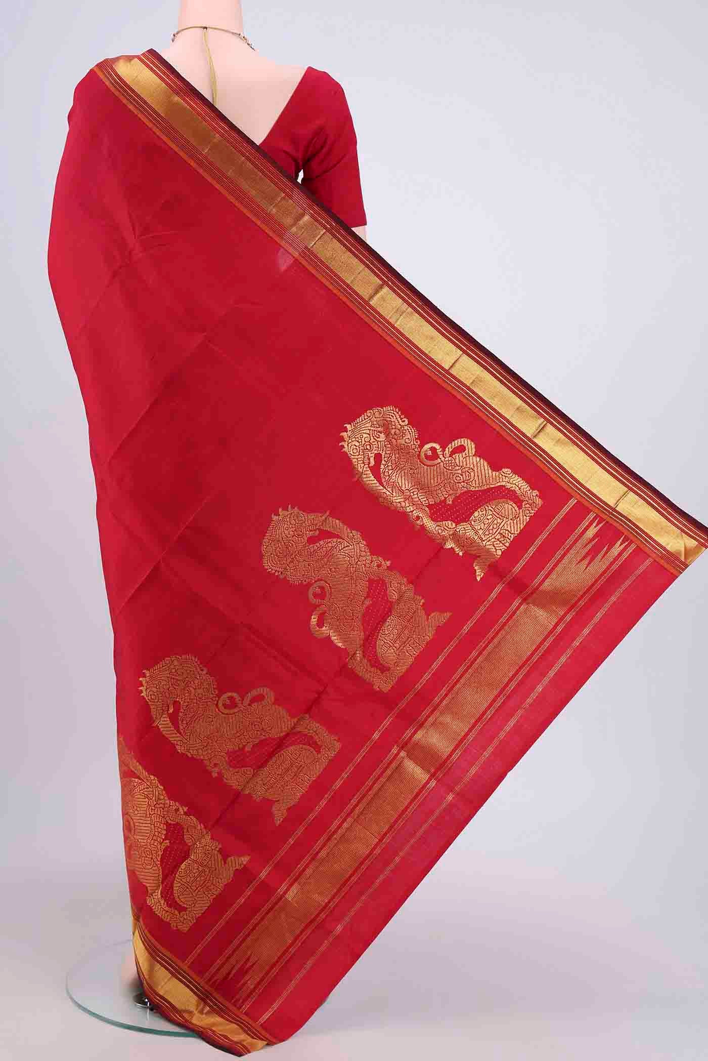 Red Kanchipuram Saree - Image 3