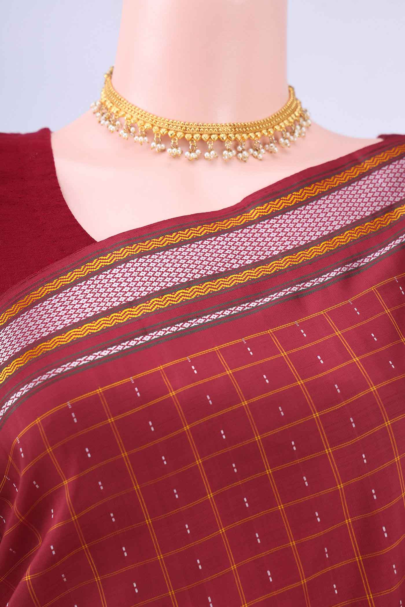 Maroon Kanchipuram Silk Saree - Image 2