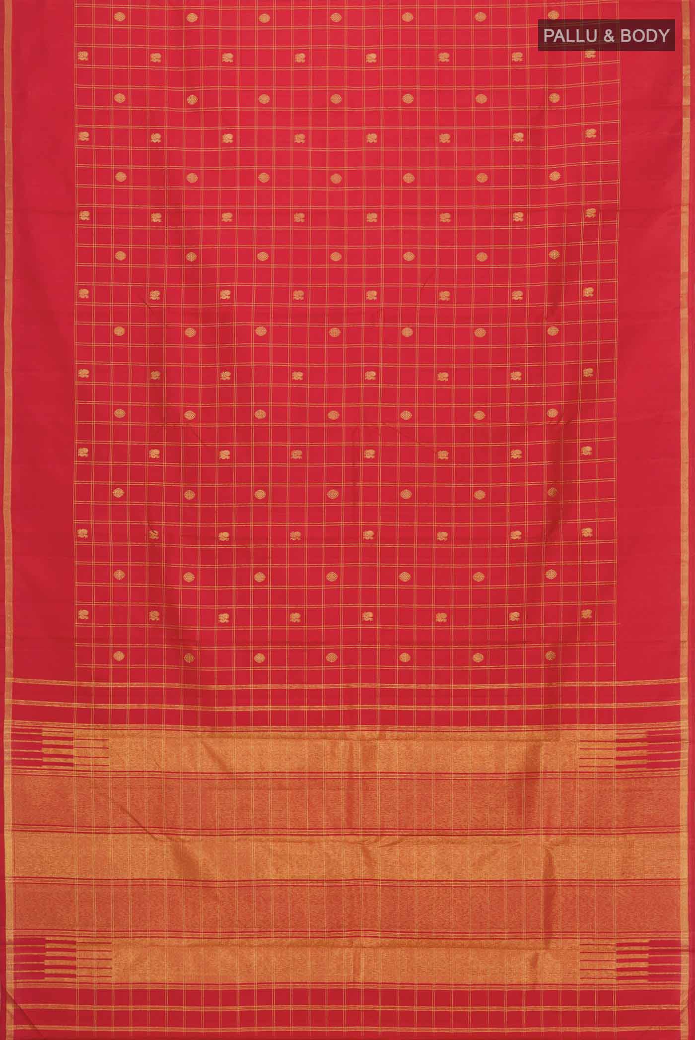Red Kanjivaram Silk Saree - Image 6
