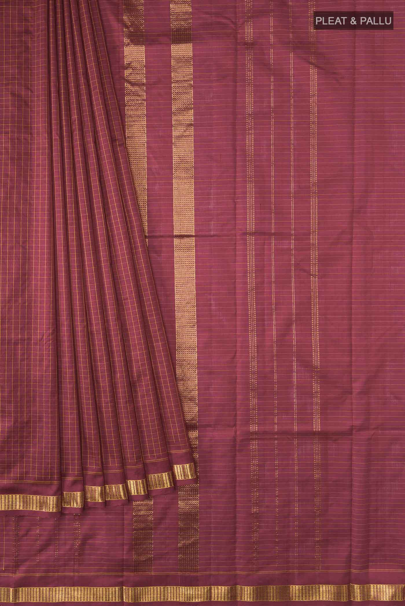 Maroon Kanjivaram Silk Saree - Image 4
