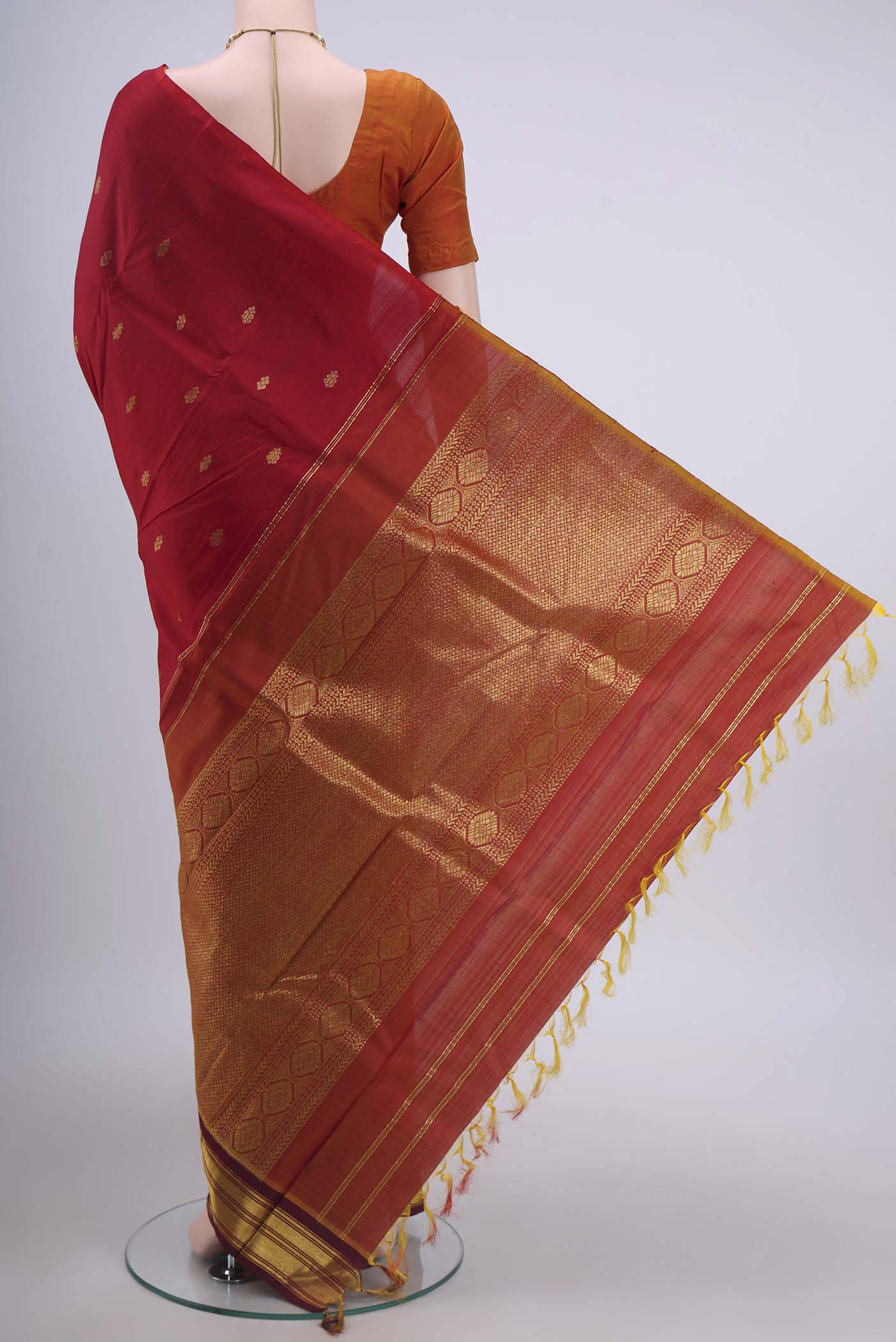 Red Kanjivaram Silk Saree - Image 3