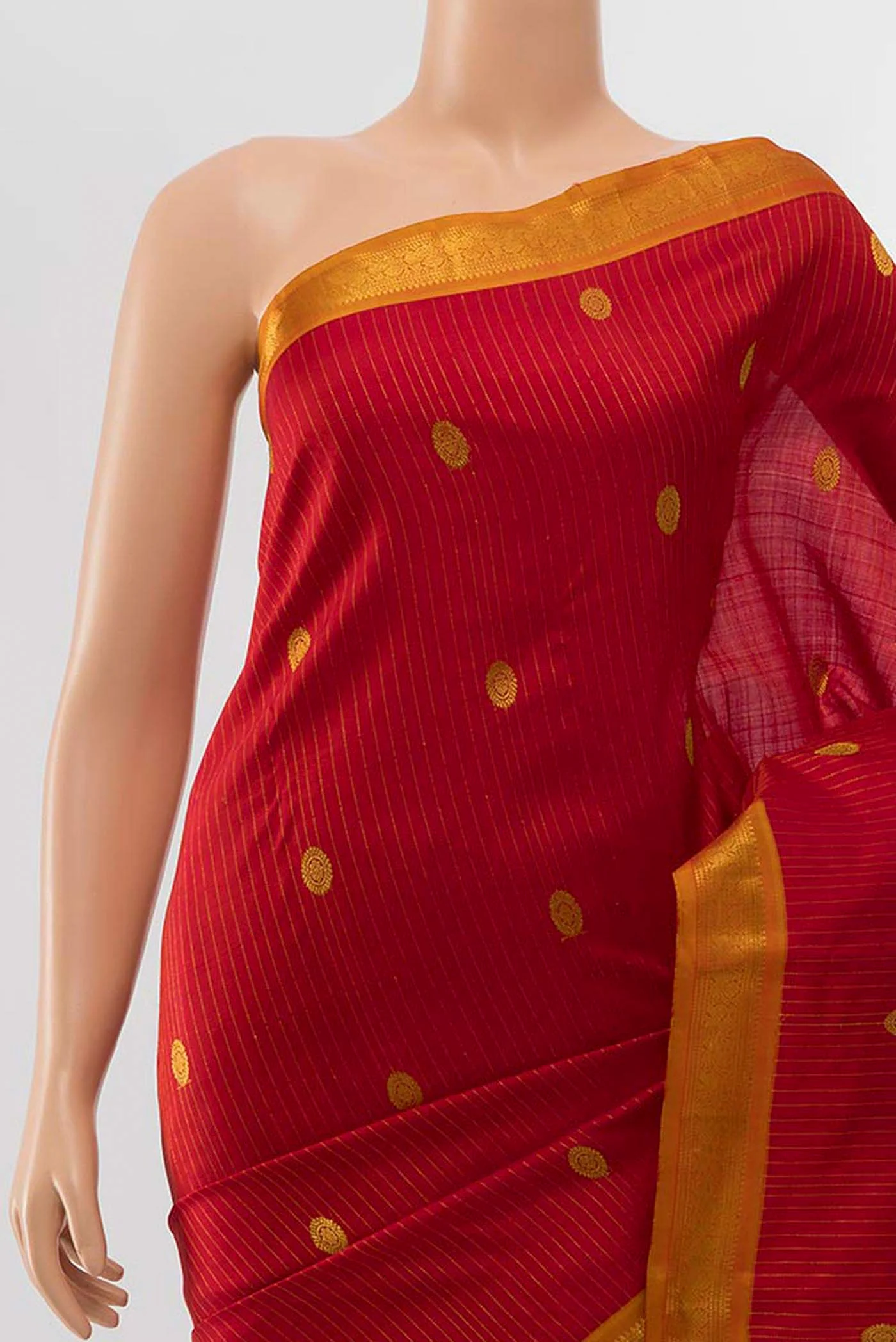 Red Kanchipuram Silk Saree - Image 2