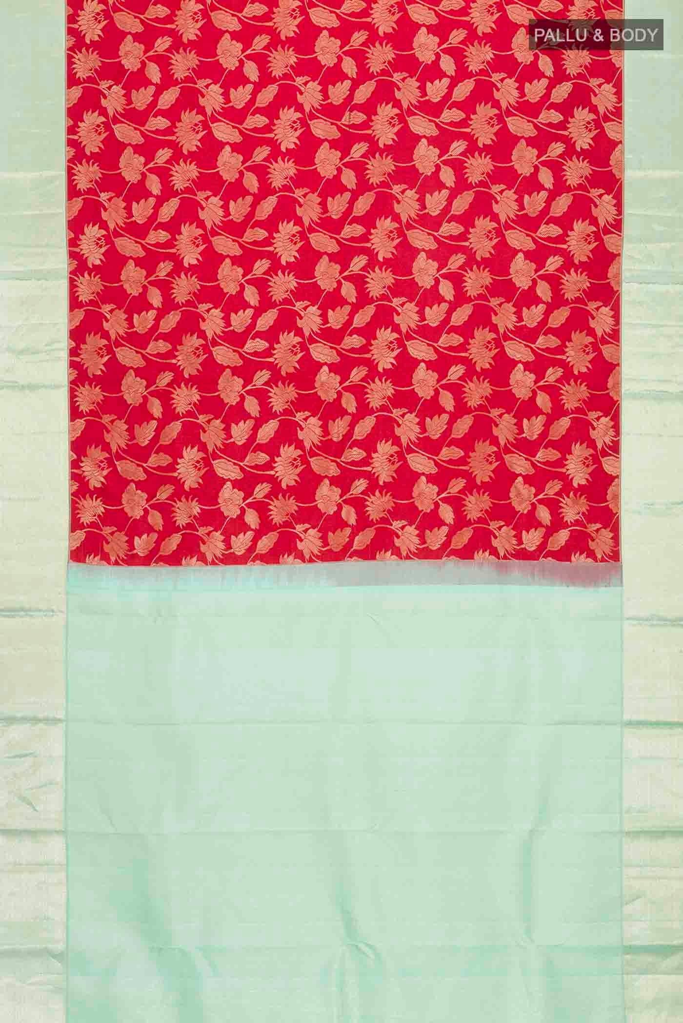 Red Kanchipuram Silk Saree - Image 6