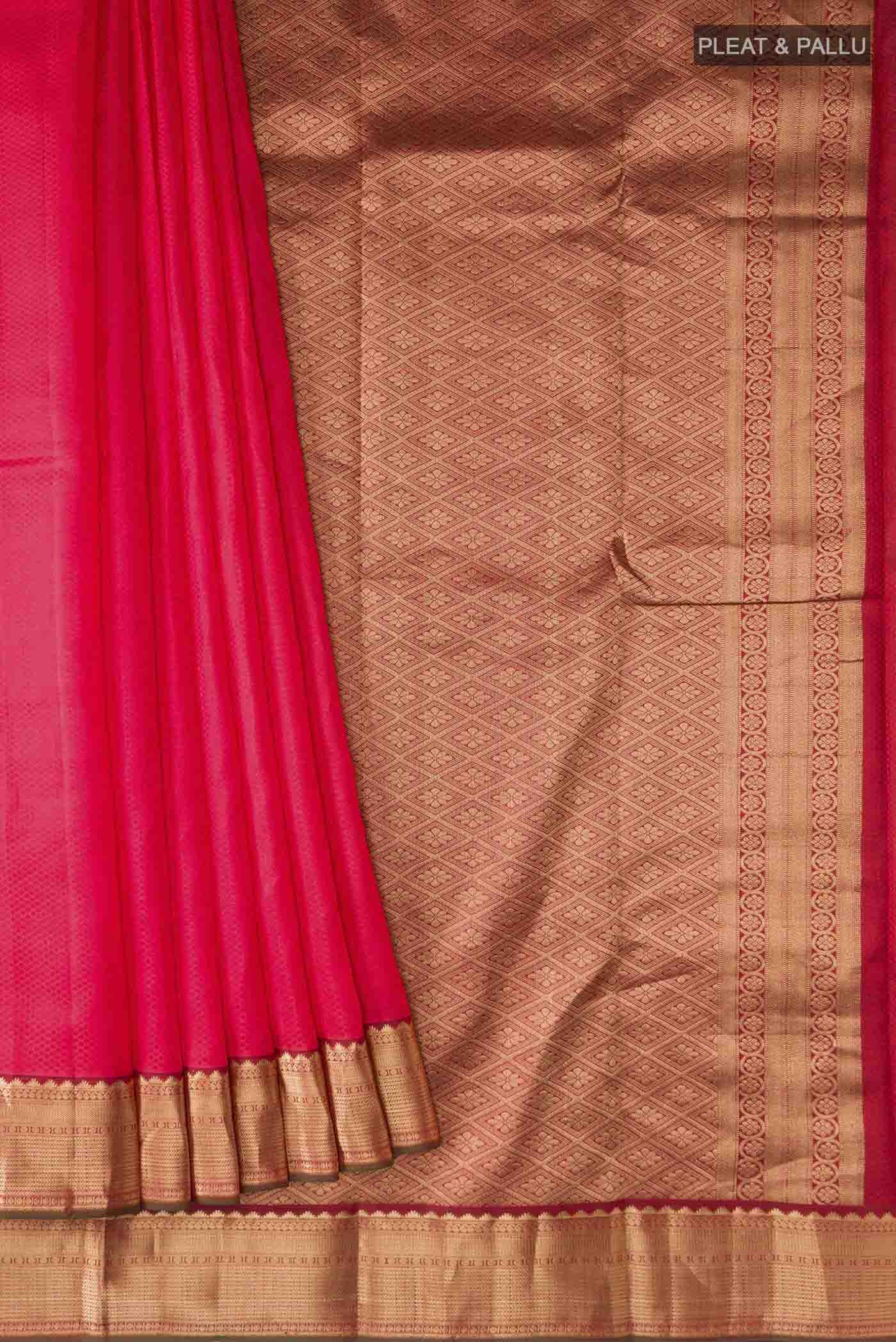 Red Kanchipuram Silk Saree - Image 4