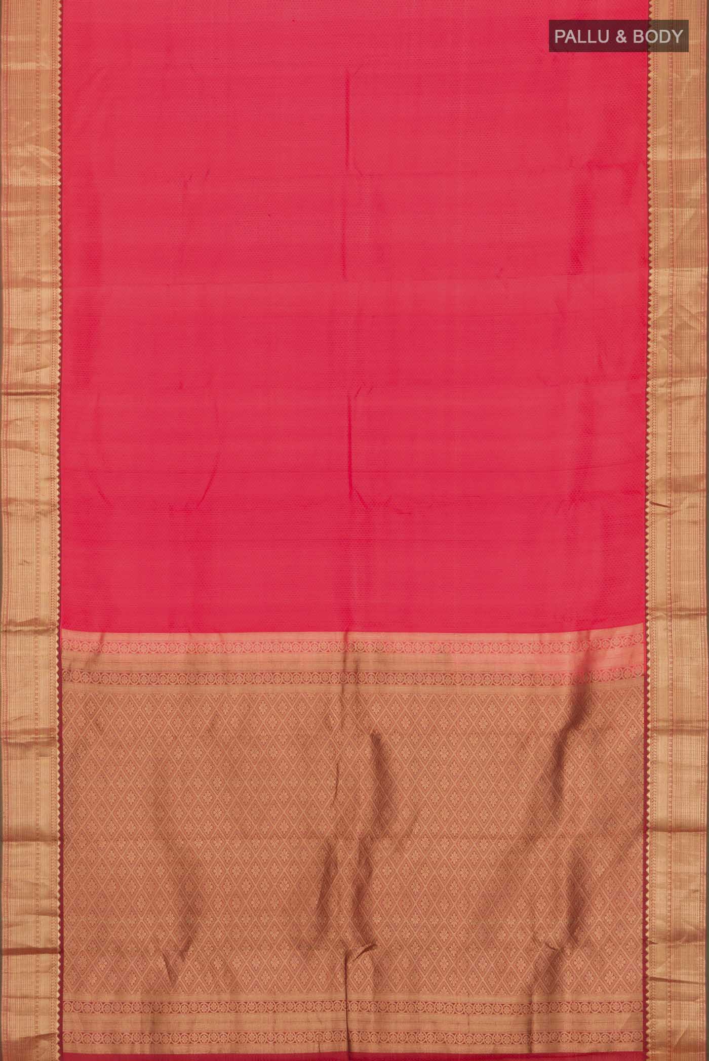 Red Kanchipuram Silk Saree - Image 6