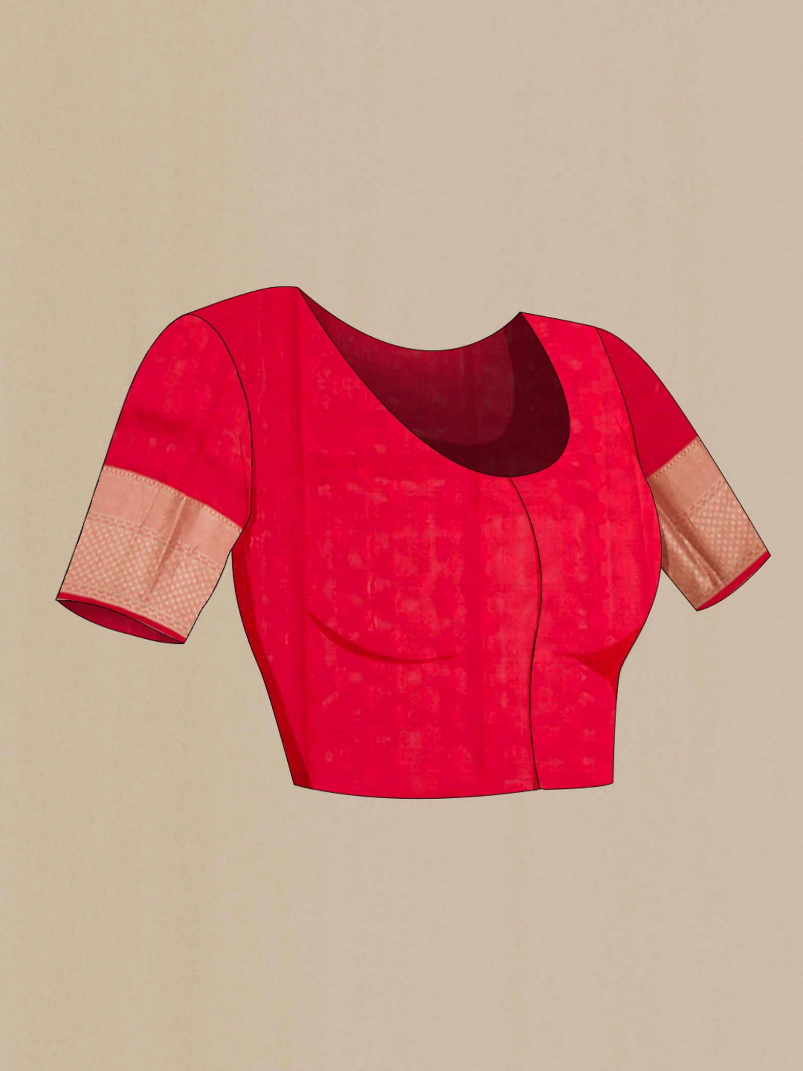 Red Kanchipuram Silk Saree - Image 5
