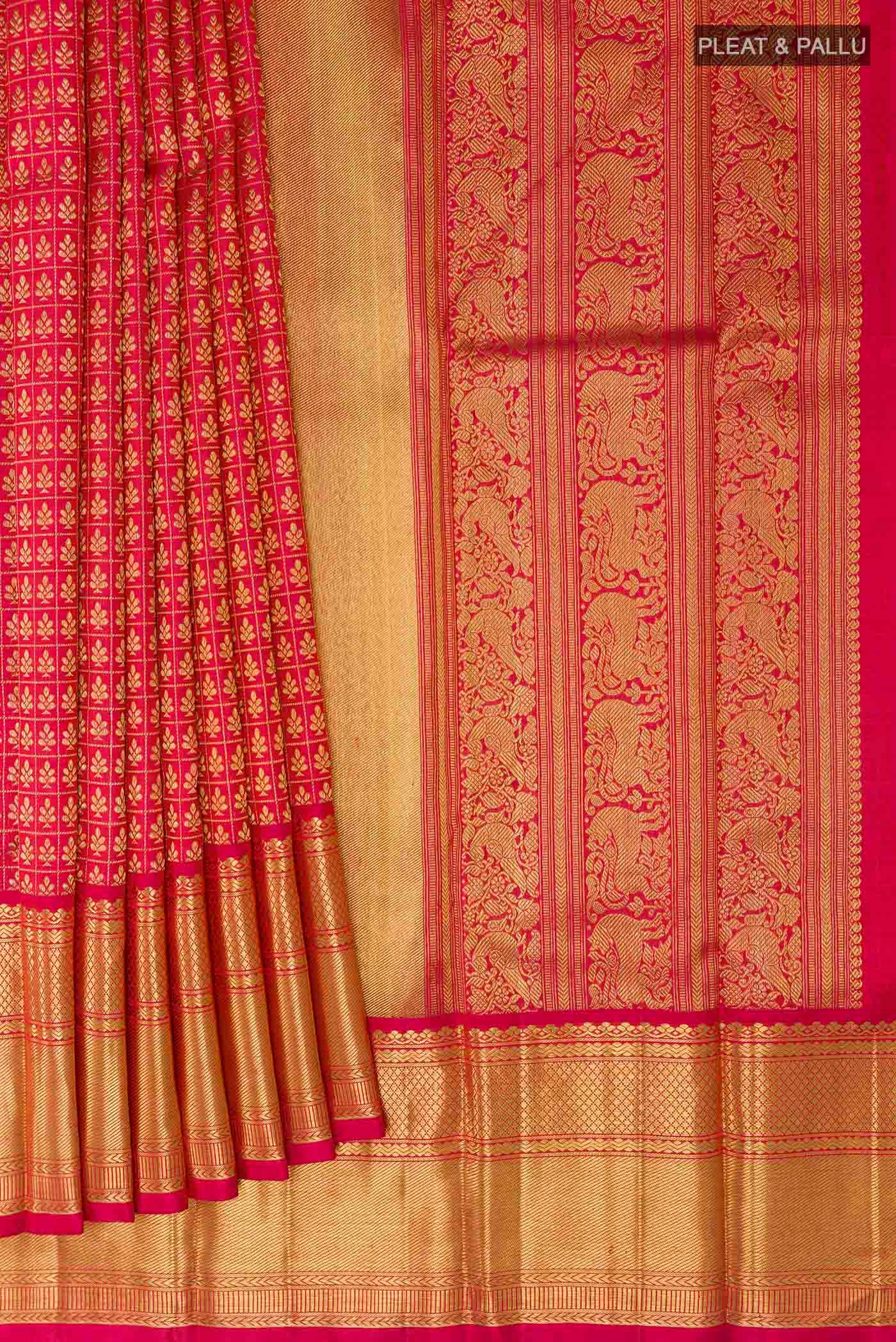 Red Kanjivaram Silk Saree - Image 4
