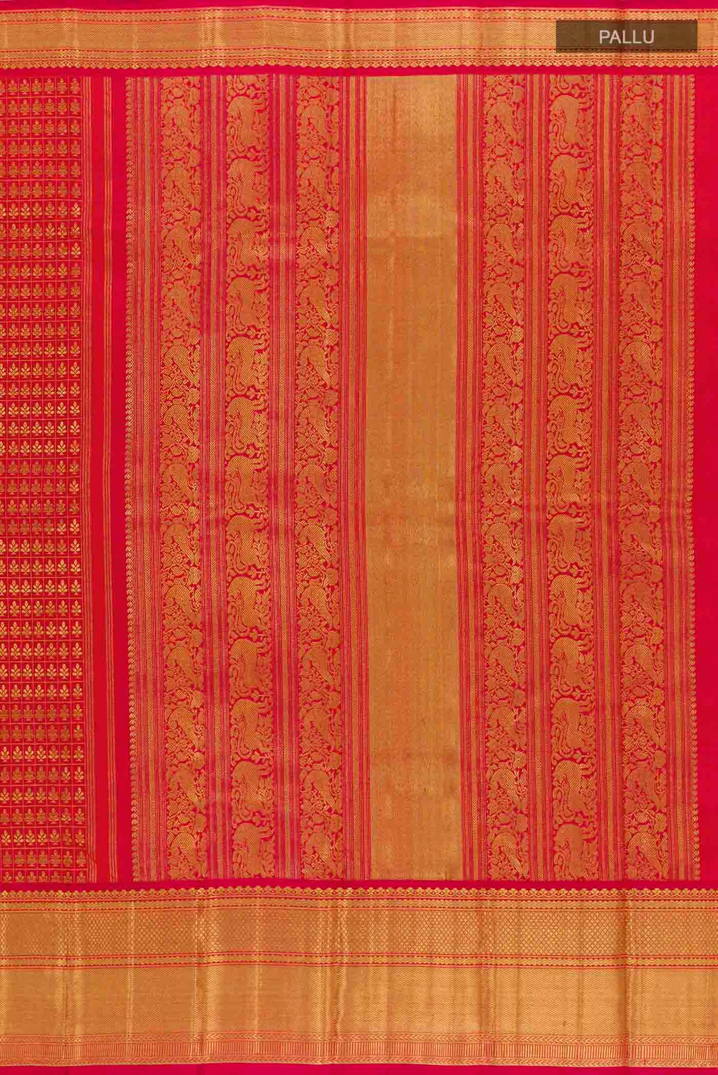 Red Kanjivaram Silk Saree - Image 7