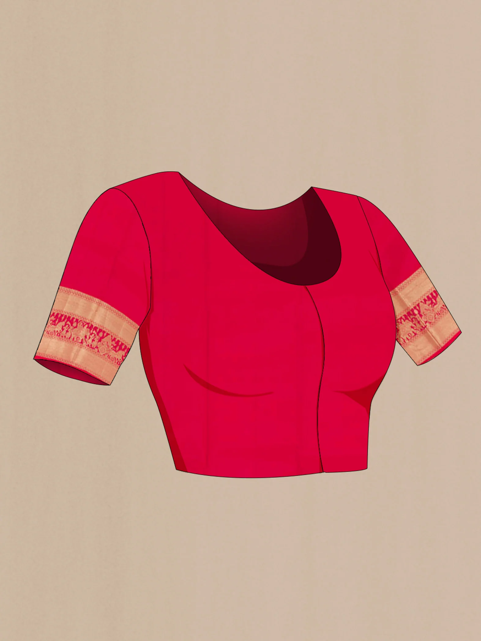 Red Kanchipuram Silk Saree - Image 2