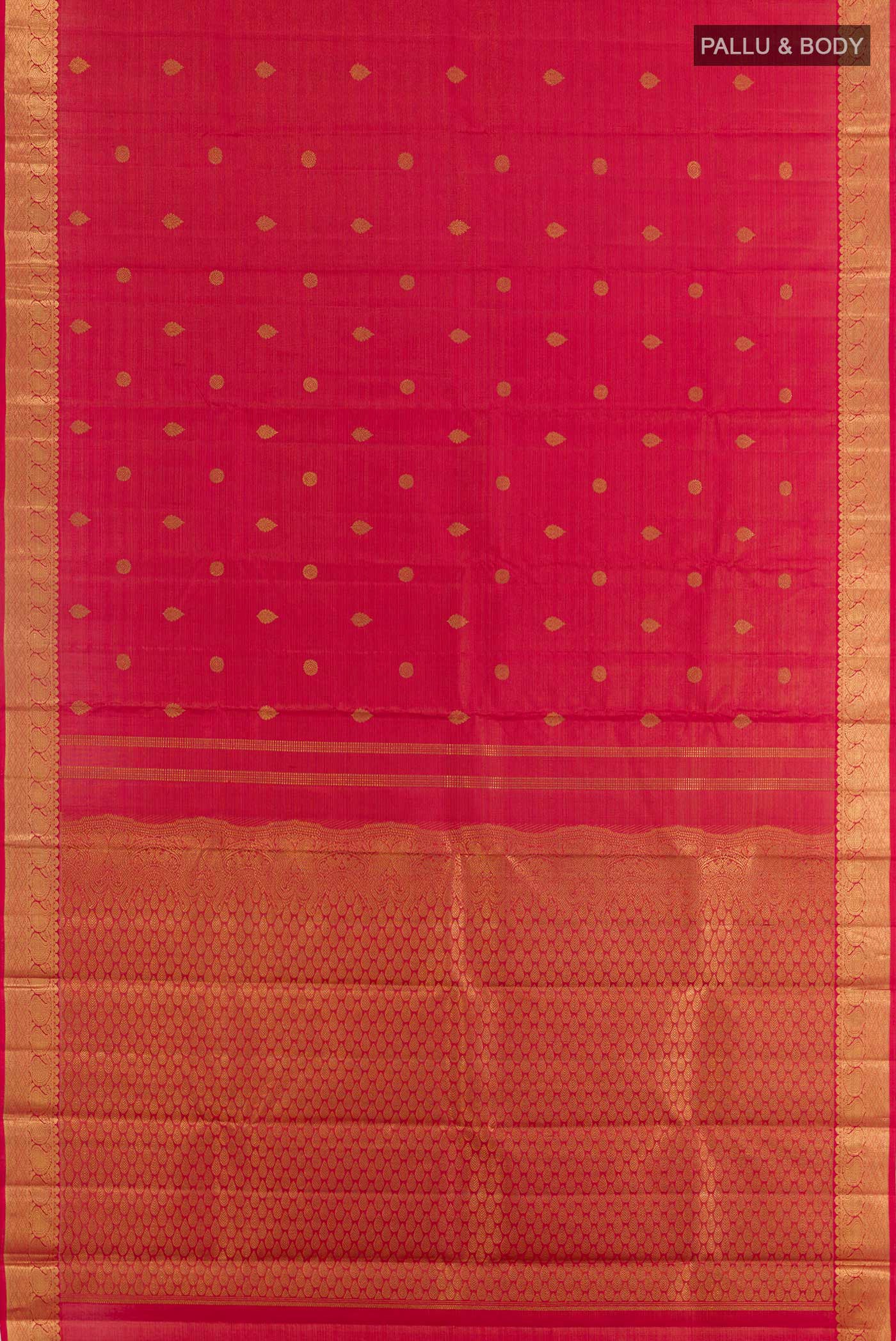 Pure Silk Pure Zari Red Kanchipuram Saree - Image 5