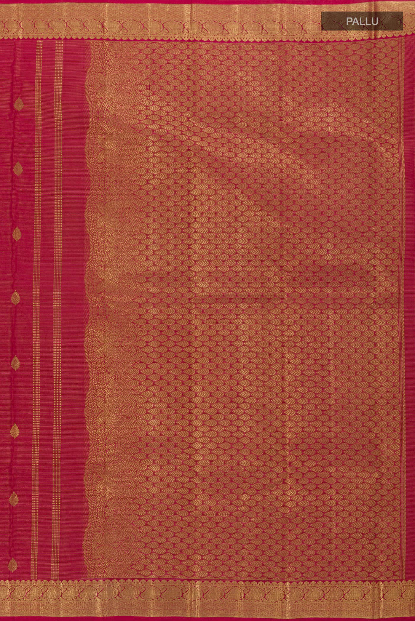 Pure Silk Pure Zari Red Kanchipuram Saree - Image 6
