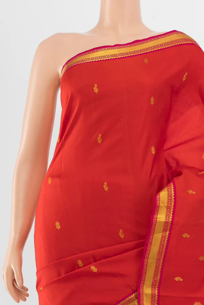 Red Kanchipuram Silk Saree - Image 2