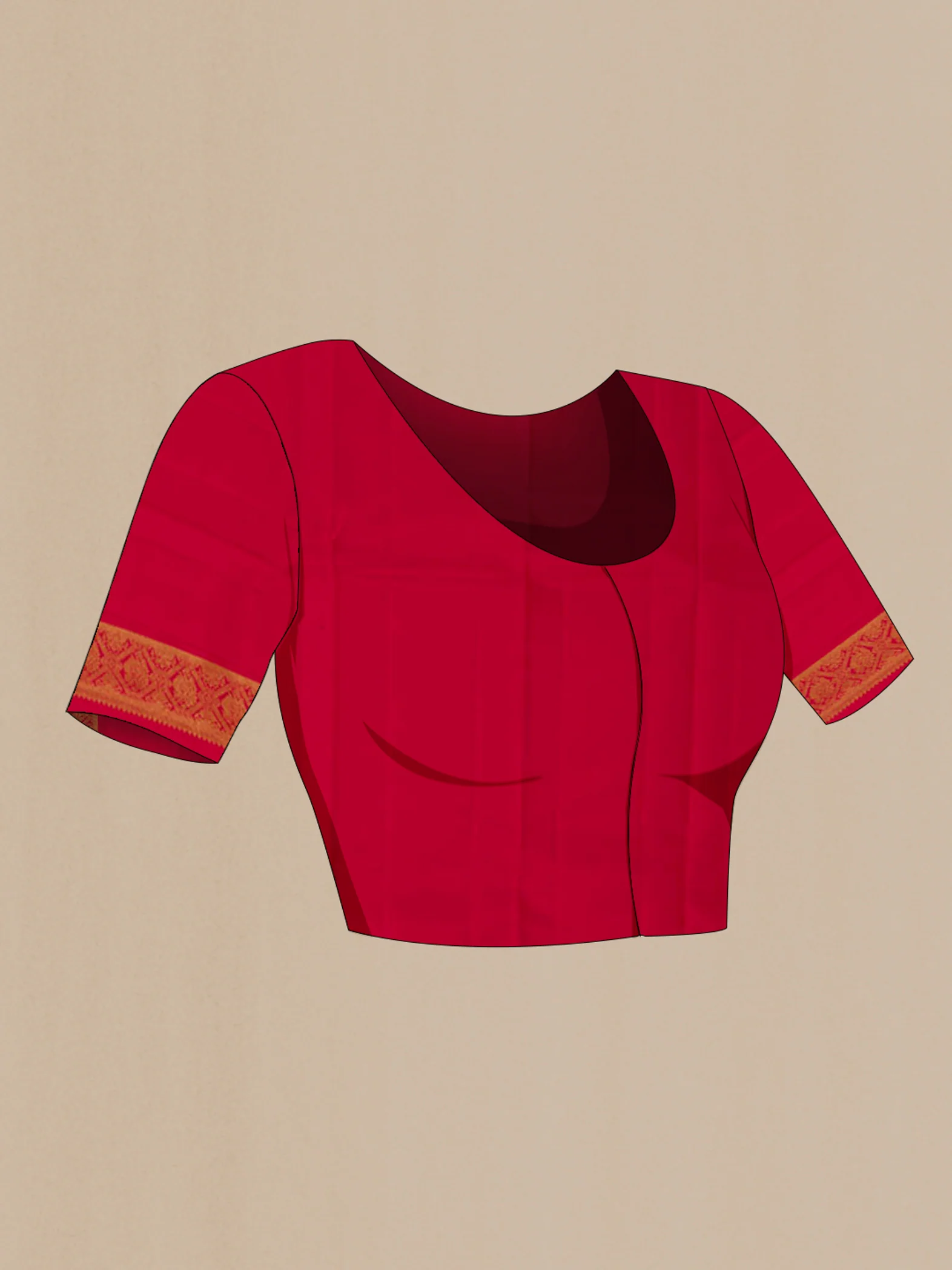 Red Kanchipuram Silk Saree - Image 4