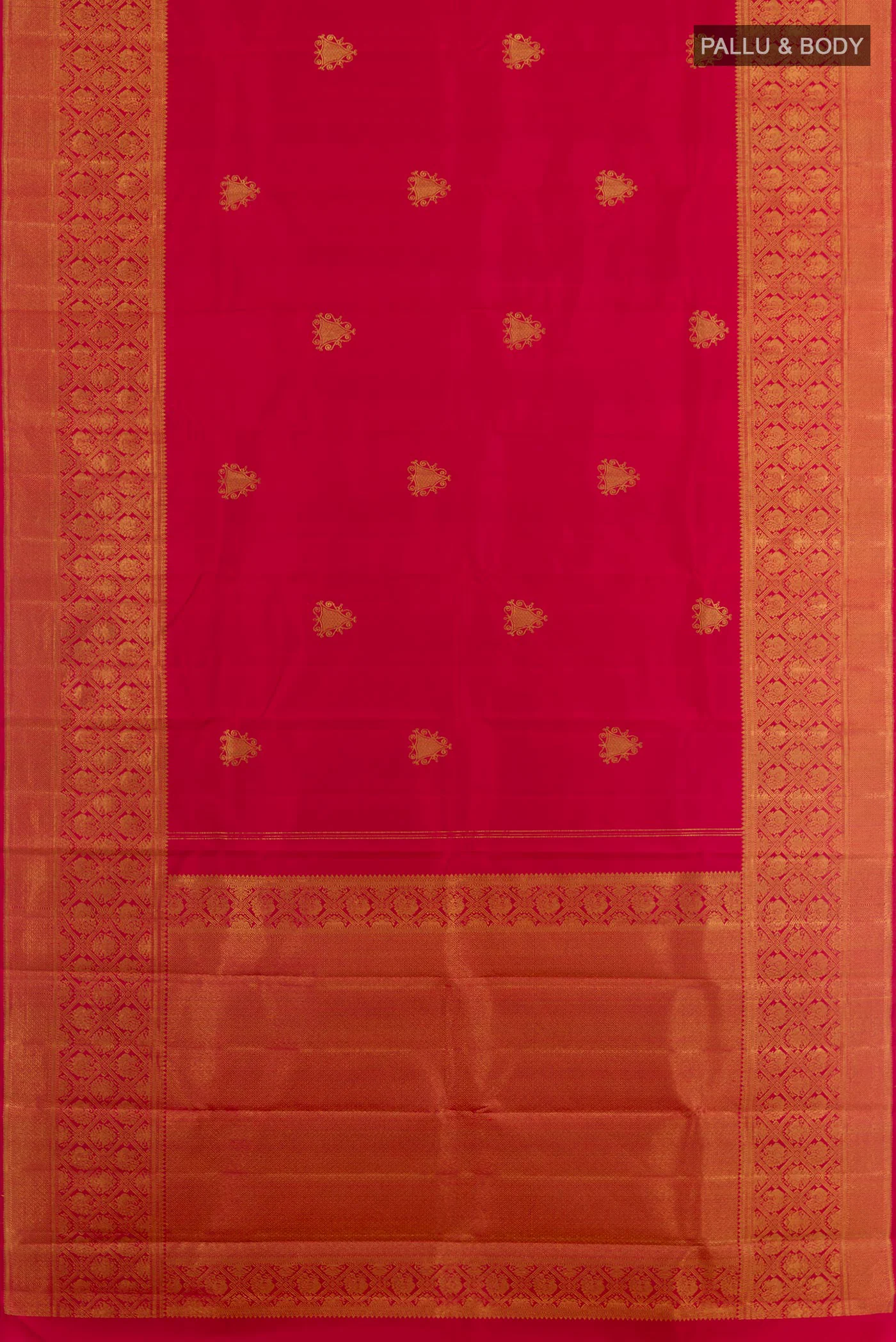 Red Kanchipuram Silk Saree - Image 5