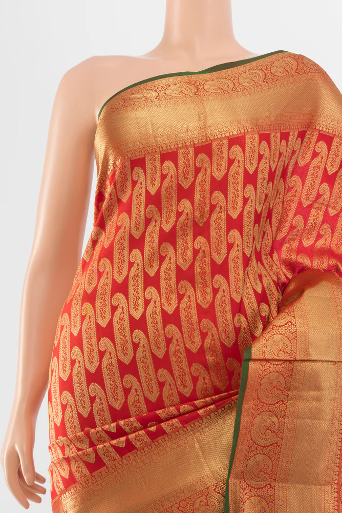 Red Kanchipuram Silk Saree - Image 2