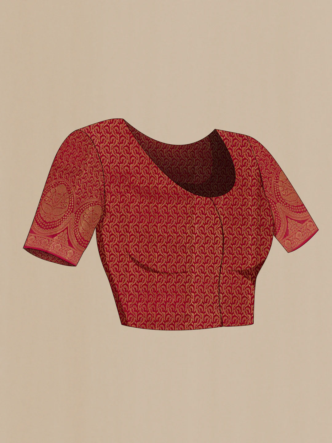 Maroon Kanchipuram Silk Saree - Image 2