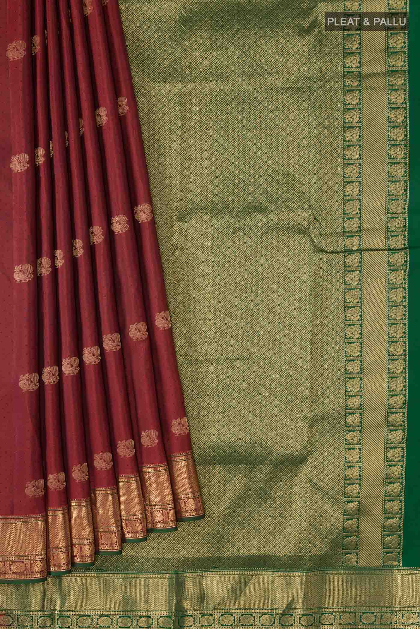 Red Kanchipuram Silk Saree - Image 4