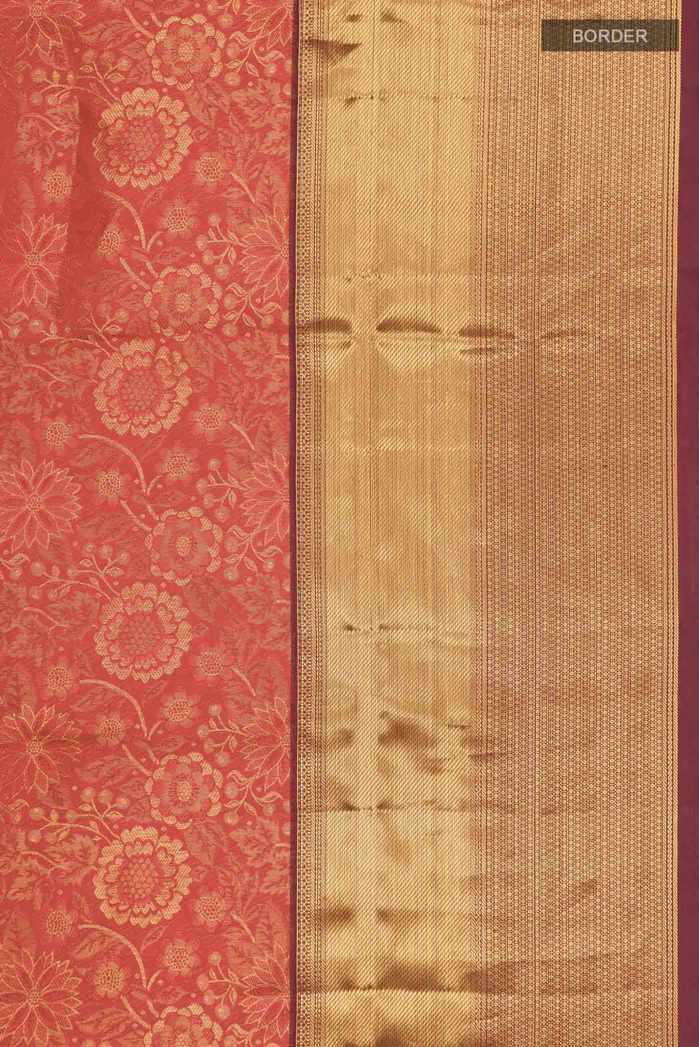 Red Kanchipuram Silk Saree - Image 3