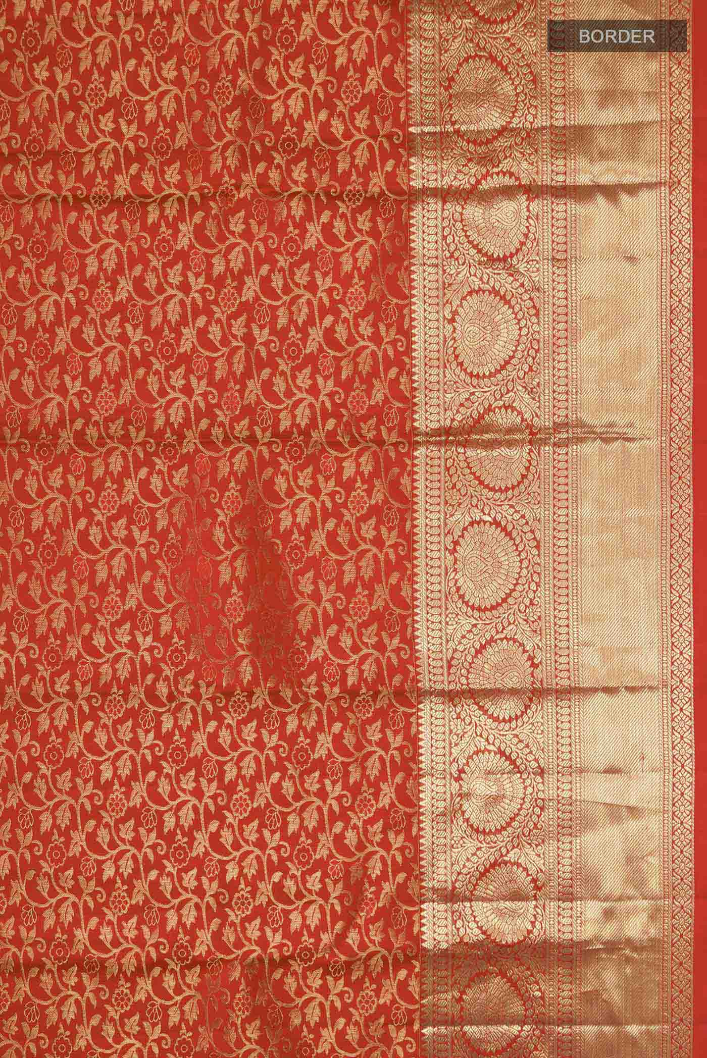 Orange Kanjivaram Silk Saree - Image 3