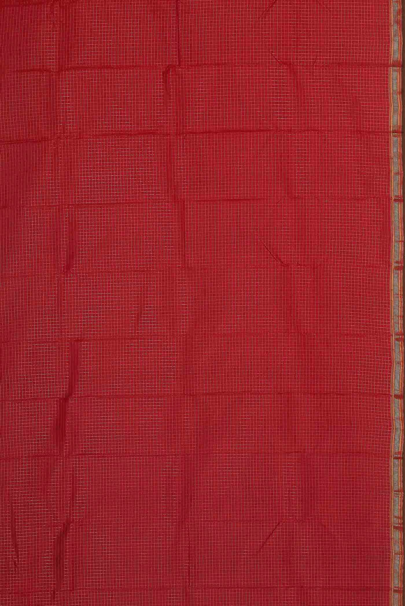 Pure Silk Pure Zari Red Kanchipuram Saree - Image 7