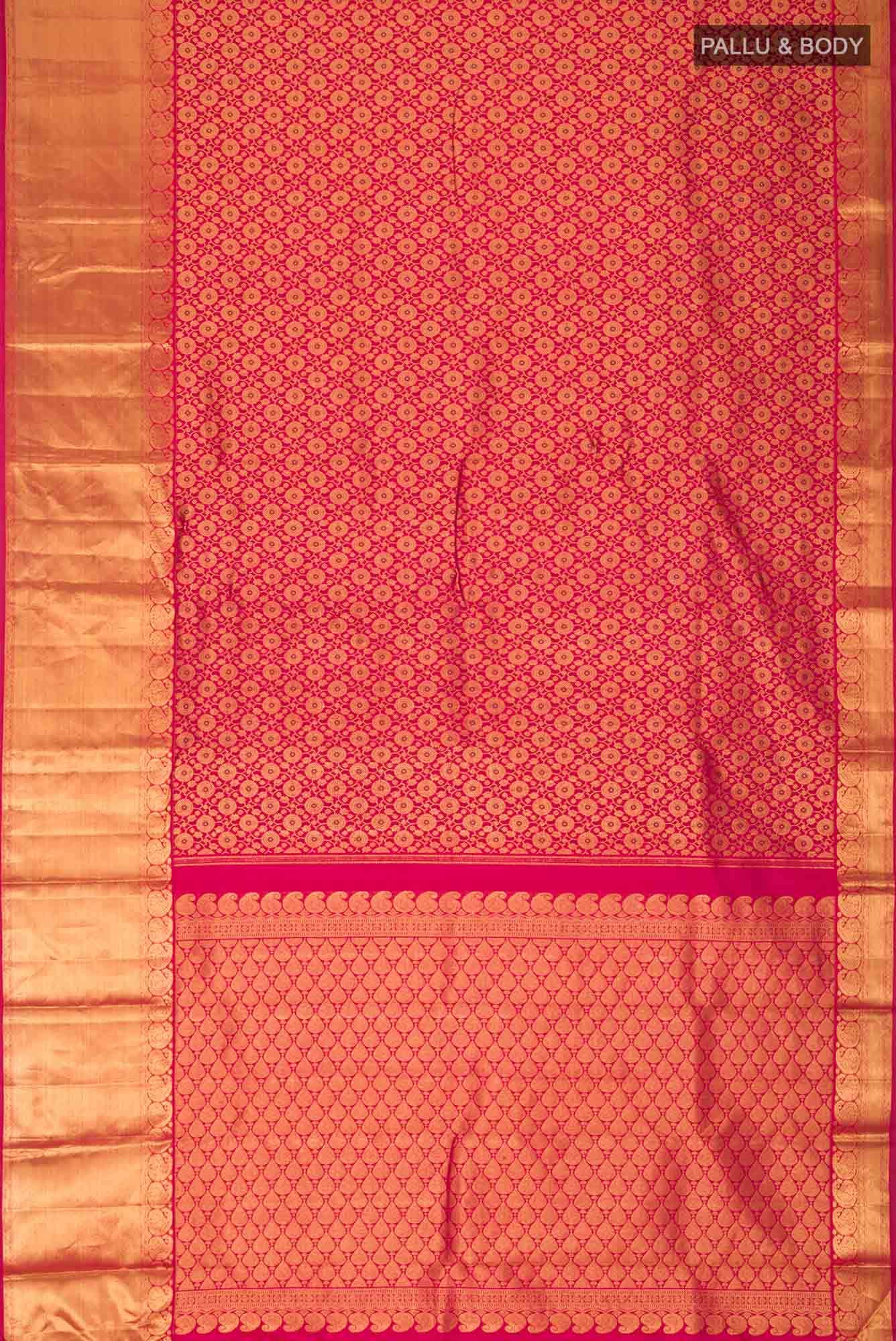 Red Kanchipuram Silk Saree - Image 4
