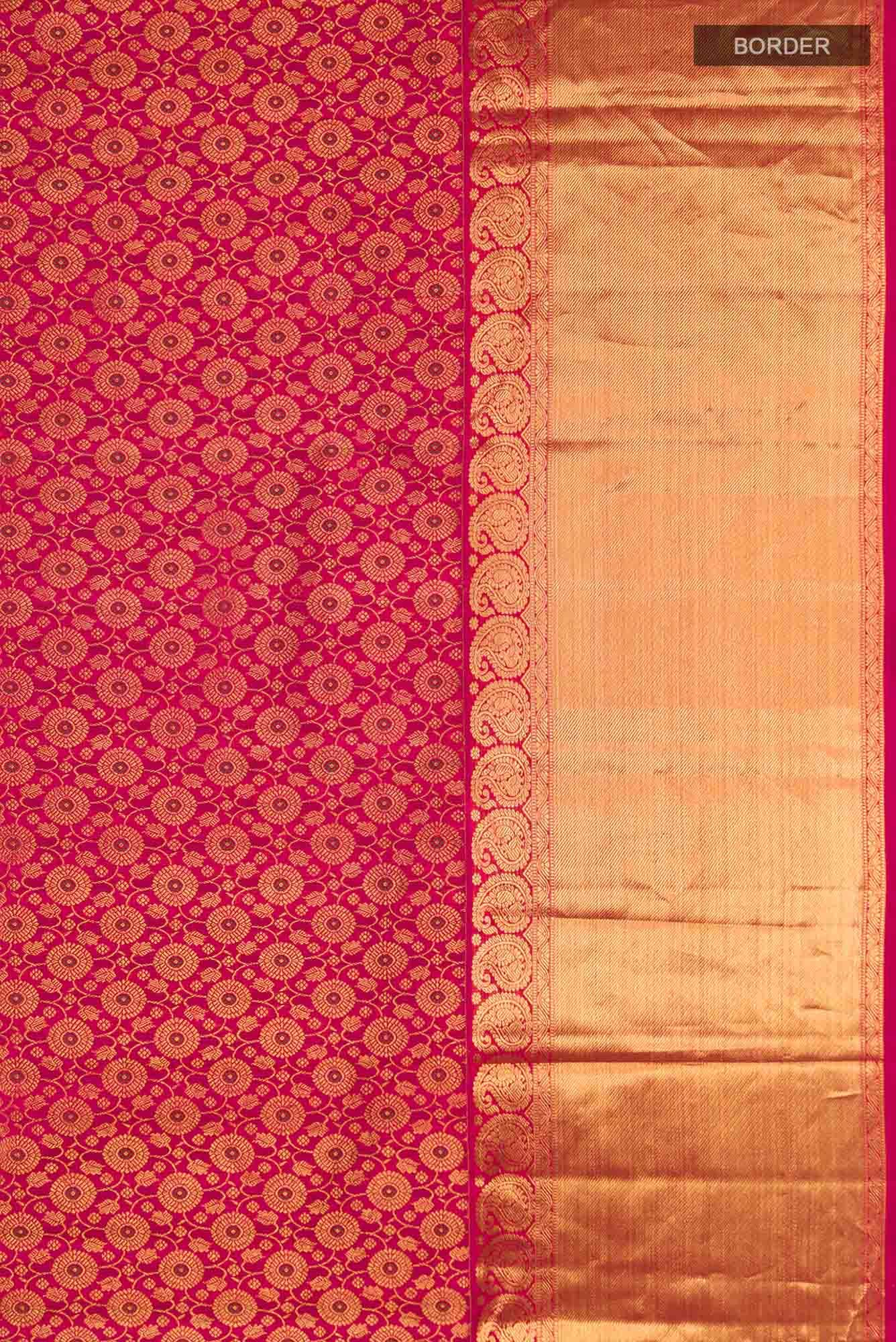 Red Kanchipuram Silk Saree - Image 6