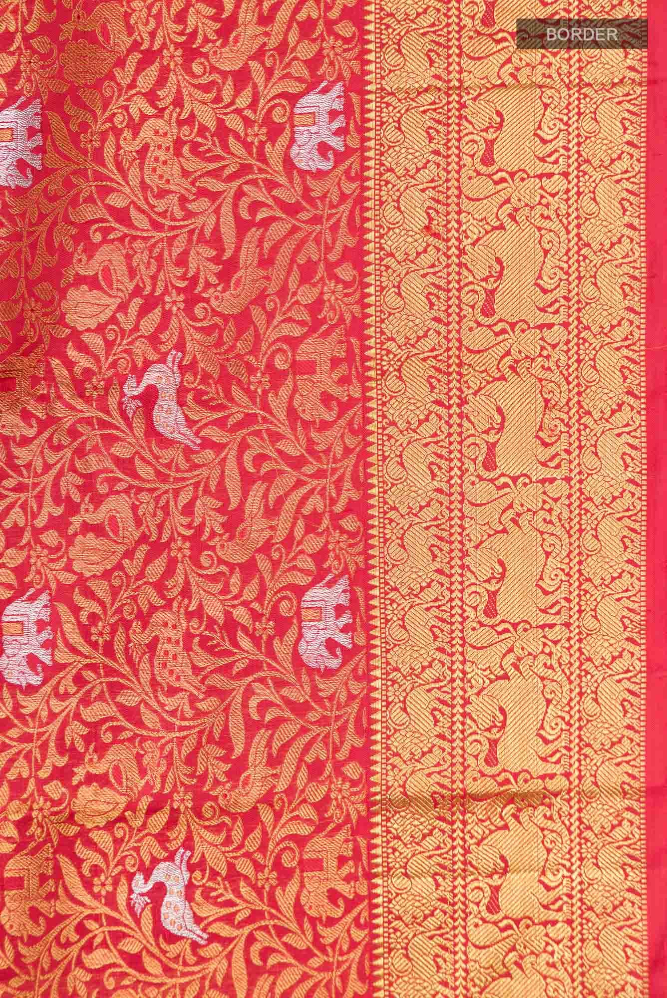 Red Kanjivaram Silk Saree - Image 6