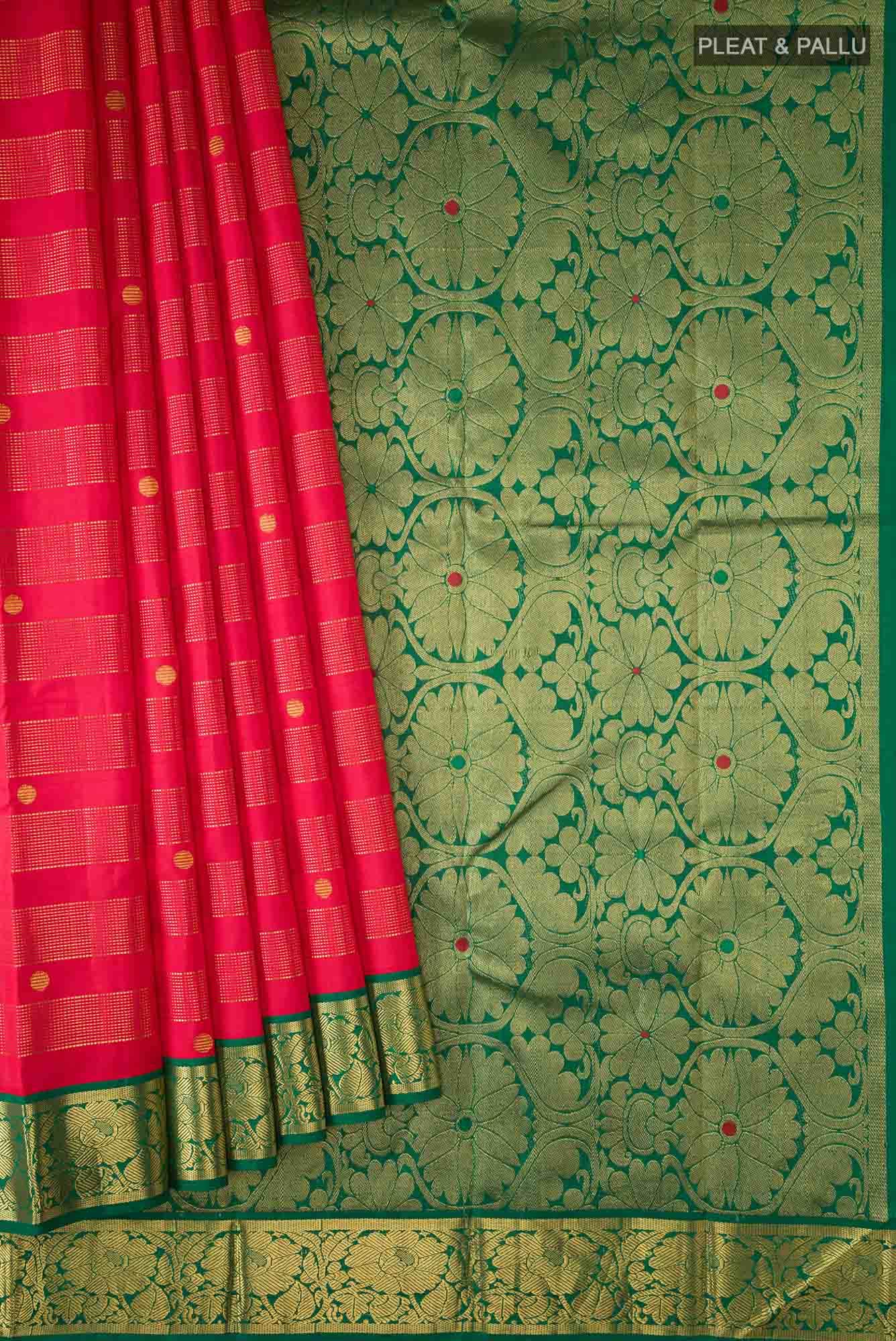 Red Kanchipuram Silk Saree - Image 2