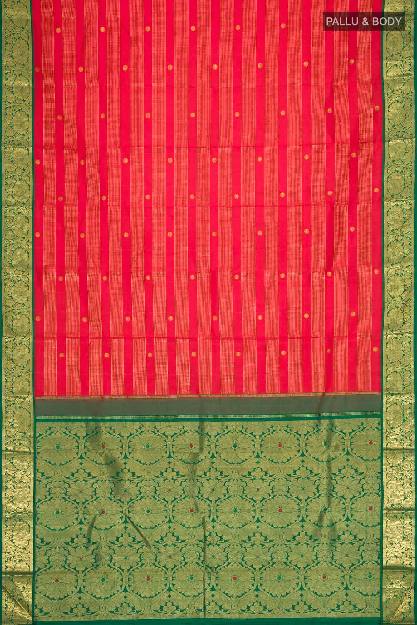 Red Kanchipuram Silk Saree - Image 4