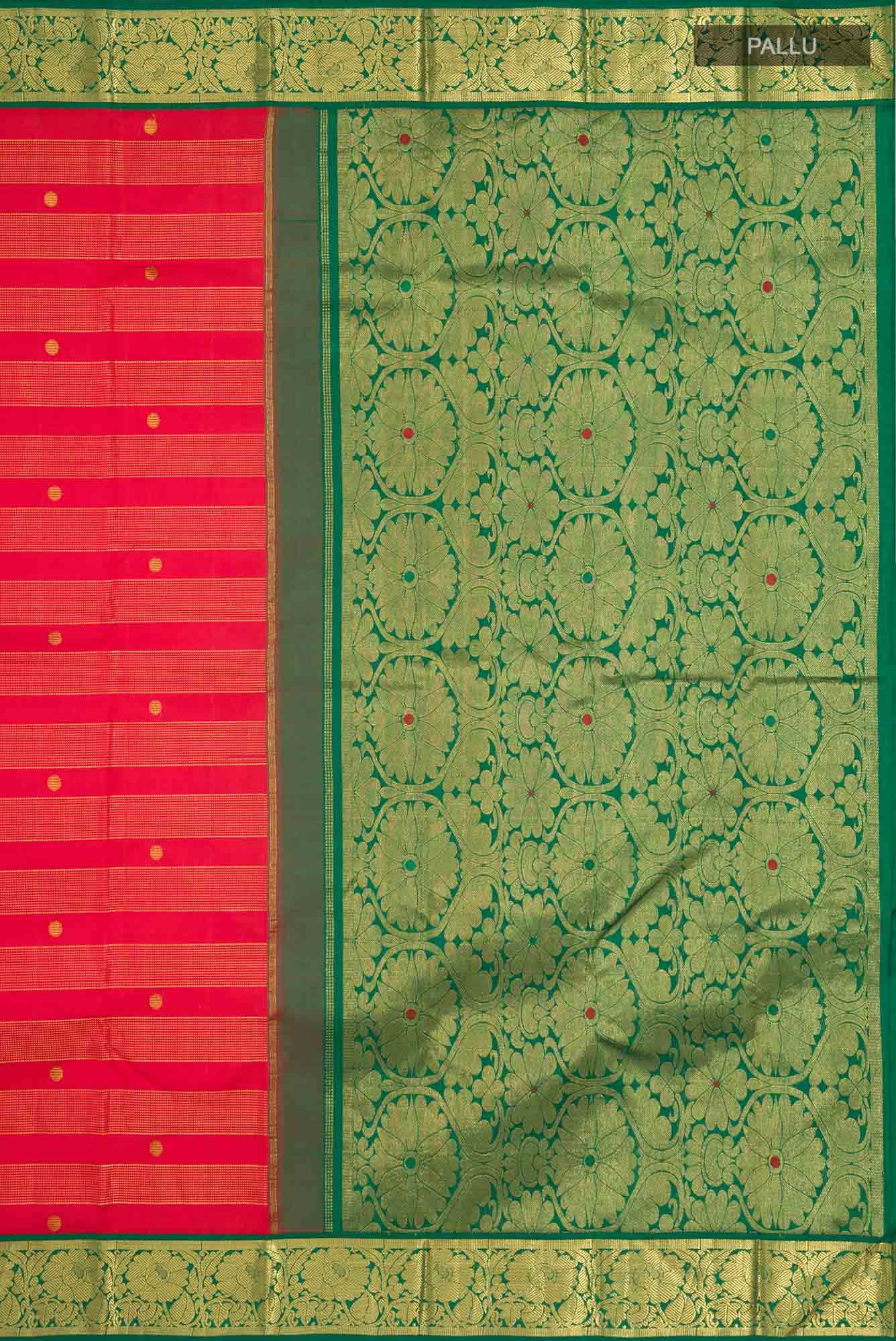 Red Kanchipuram Silk Saree - Image 5