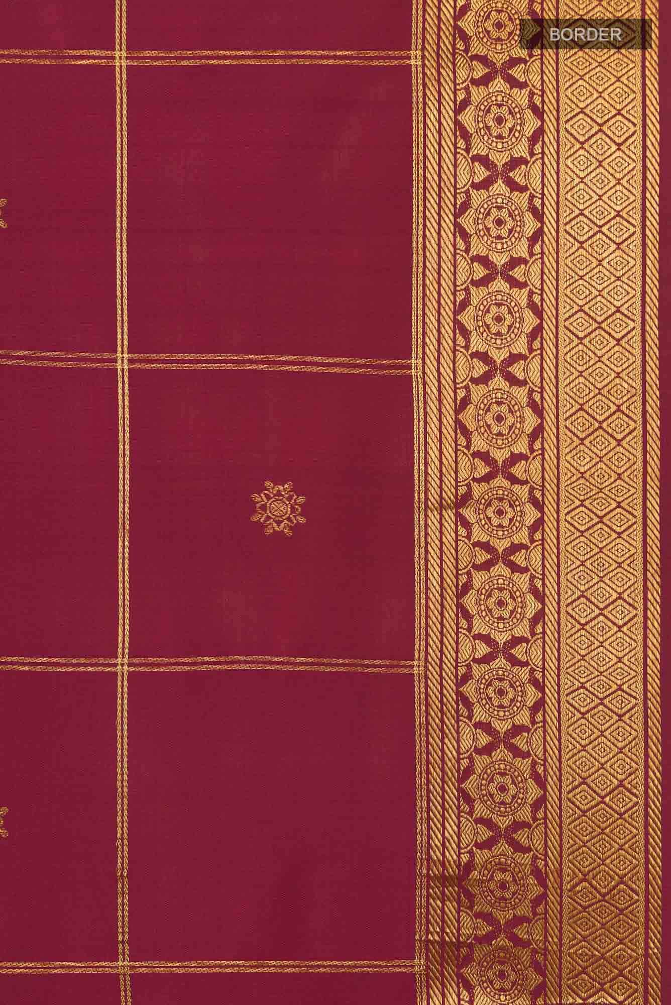 Savitri-Maroon Kanchipuram Silk Saree - Image 7