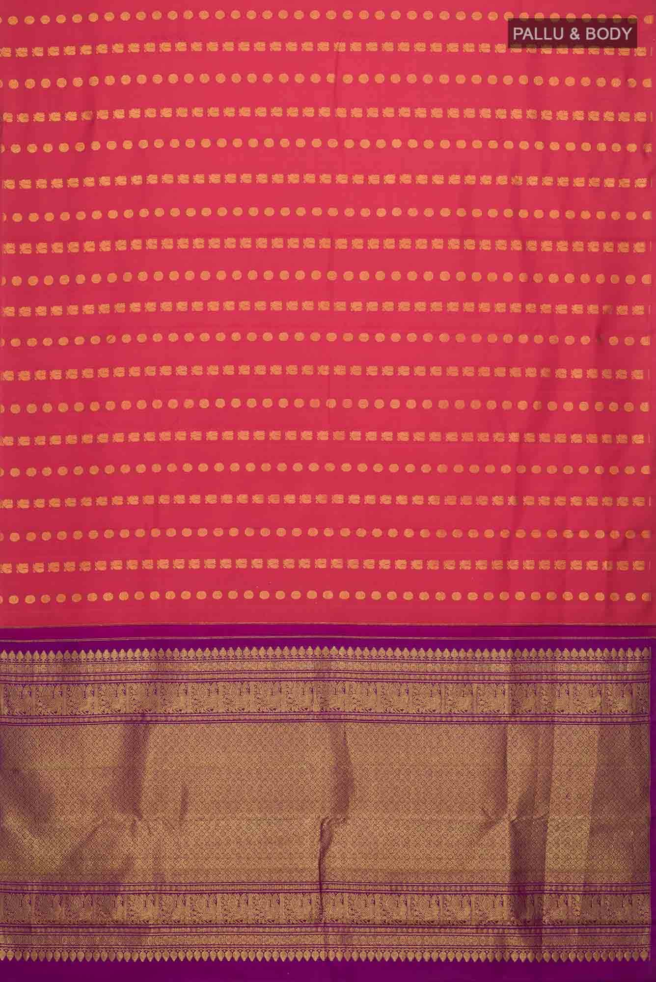 Red Kanchipuram Silk Saree - Image 4