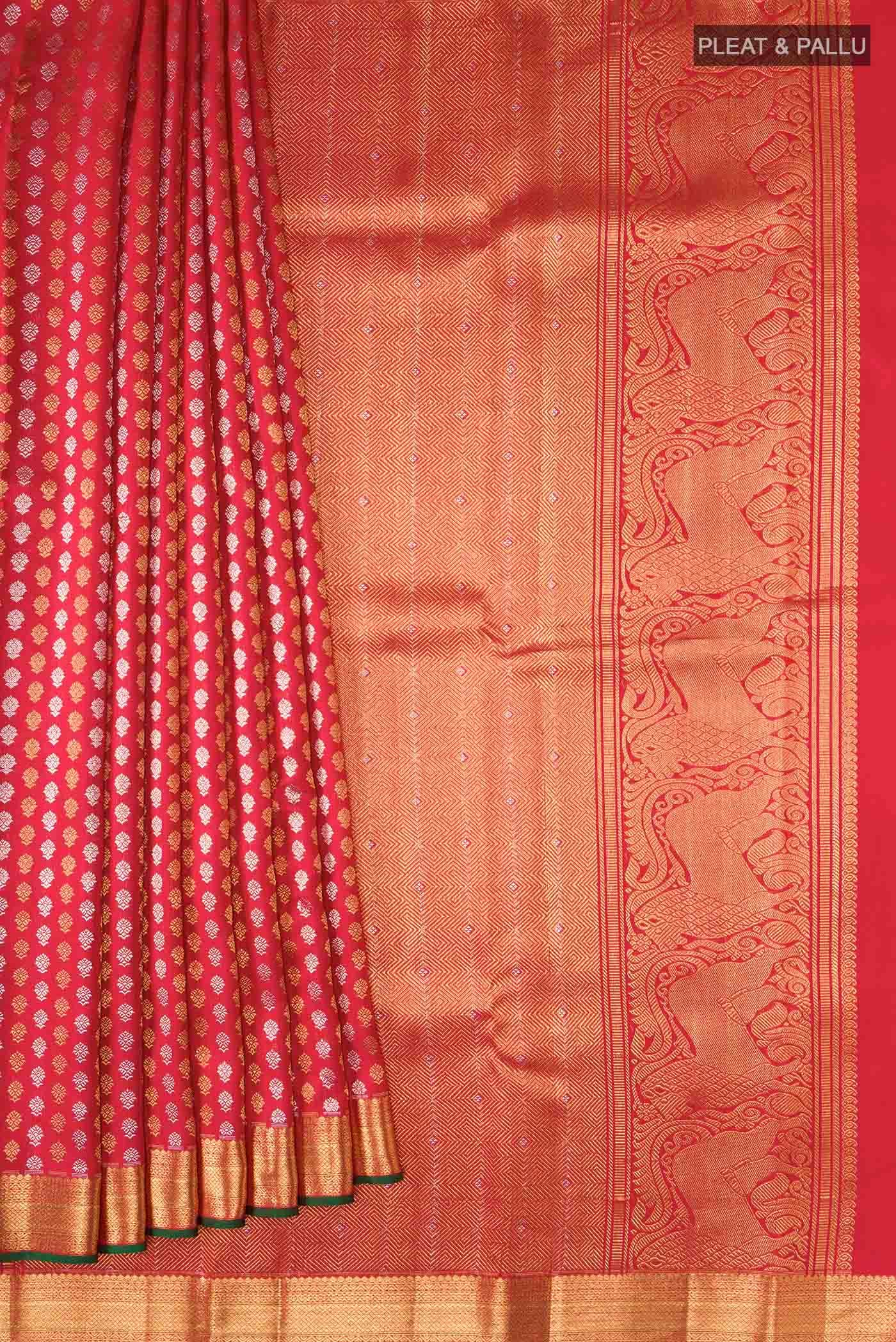 Red Kanjivaram Silk Saree - Image 2
