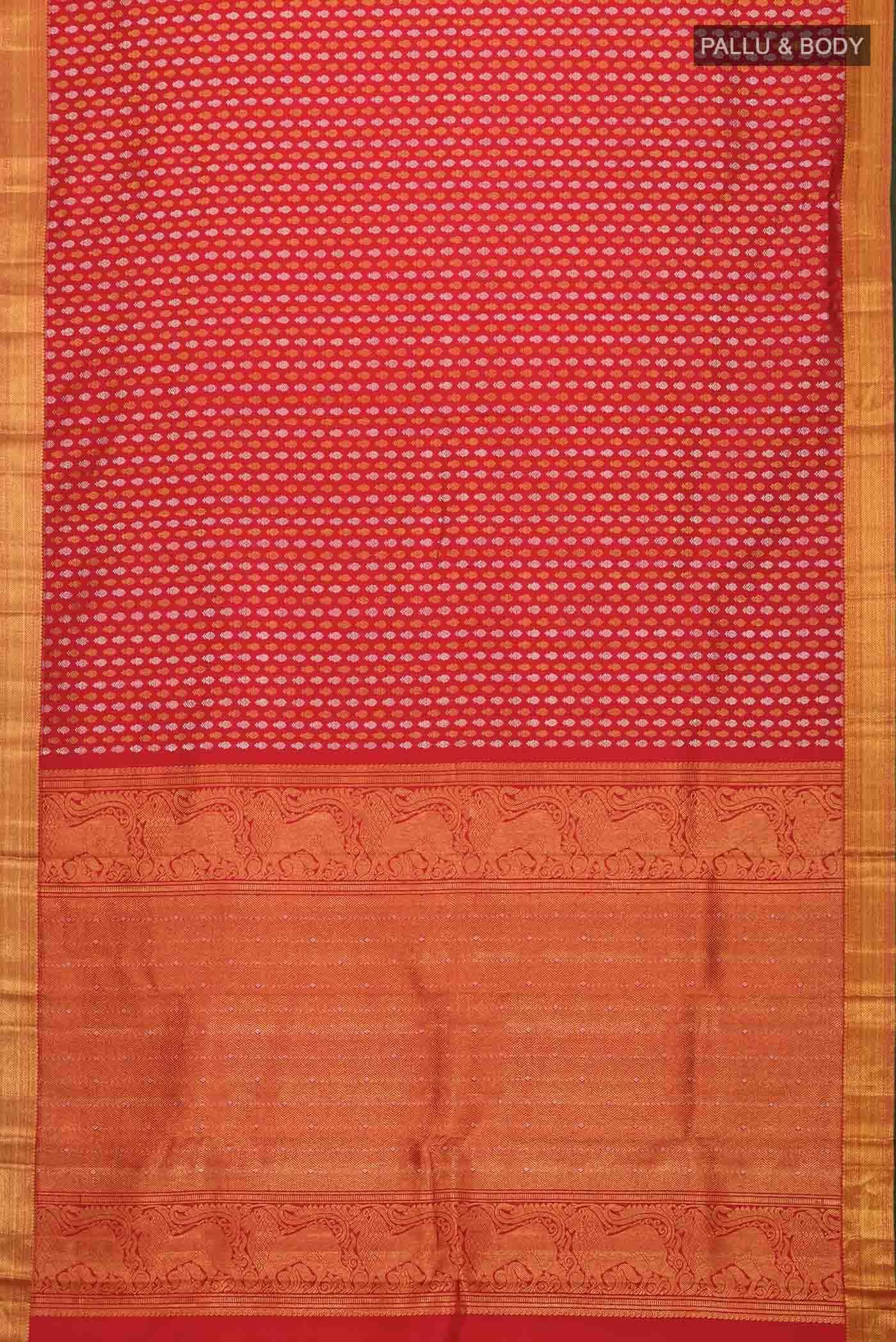 Red Kanjivaram Silk Saree - Image 4